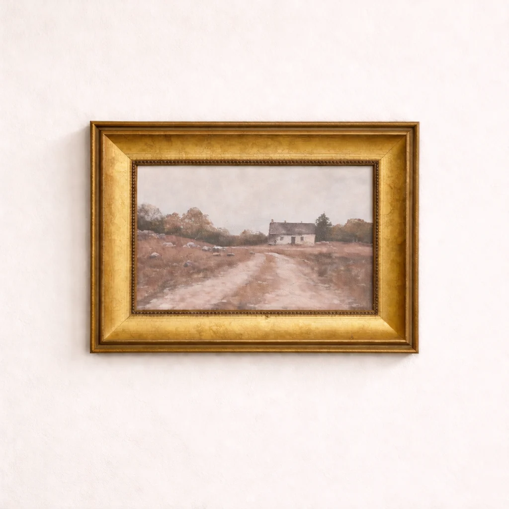 Vintage Farm House | Antique Inspired Brass Framed Art