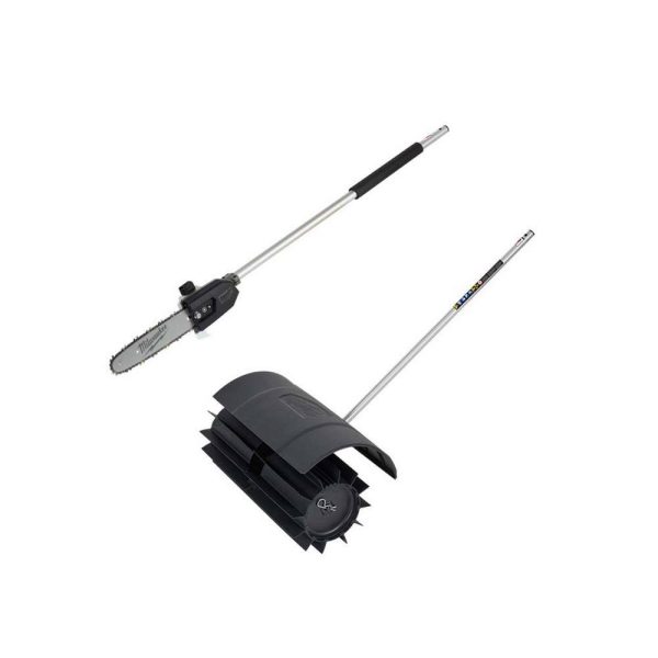 49-16-2720-49-16-2740 M18 FUEL QUIK-LOK 10 in. Pole Saw Attachment and M18 FUEL QUIK-LOK Rubber Broom Attachment (2-Tool)
