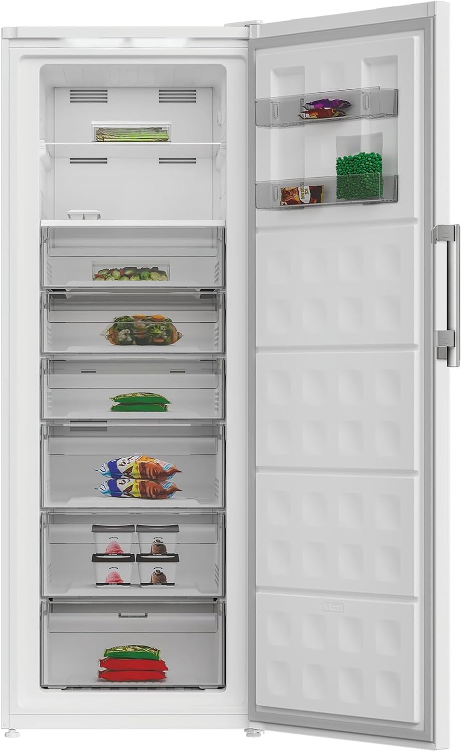 Bauknecht GKN WC19170D NoFrost Gefrierschrank, 404 l Nutzinhalt, 191 cm Höhe, Multi Zone, HomeWhiz App-Steuerung, Supergefrierfunktion, Soft Opening, leise 38 dB, Weiß
