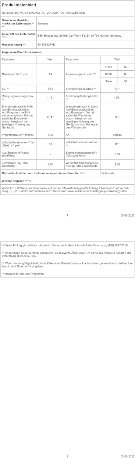 Siemens SN63EX14VE, iQ300 Smarter Geschirrspüler, Vollintegrierte Spülmaschine mit Besteckschublade, 60 cm, Auto Türöffnung dank autoOpen dry, Besonders leise durch iQdrive-Motor, infoLight aquaStop