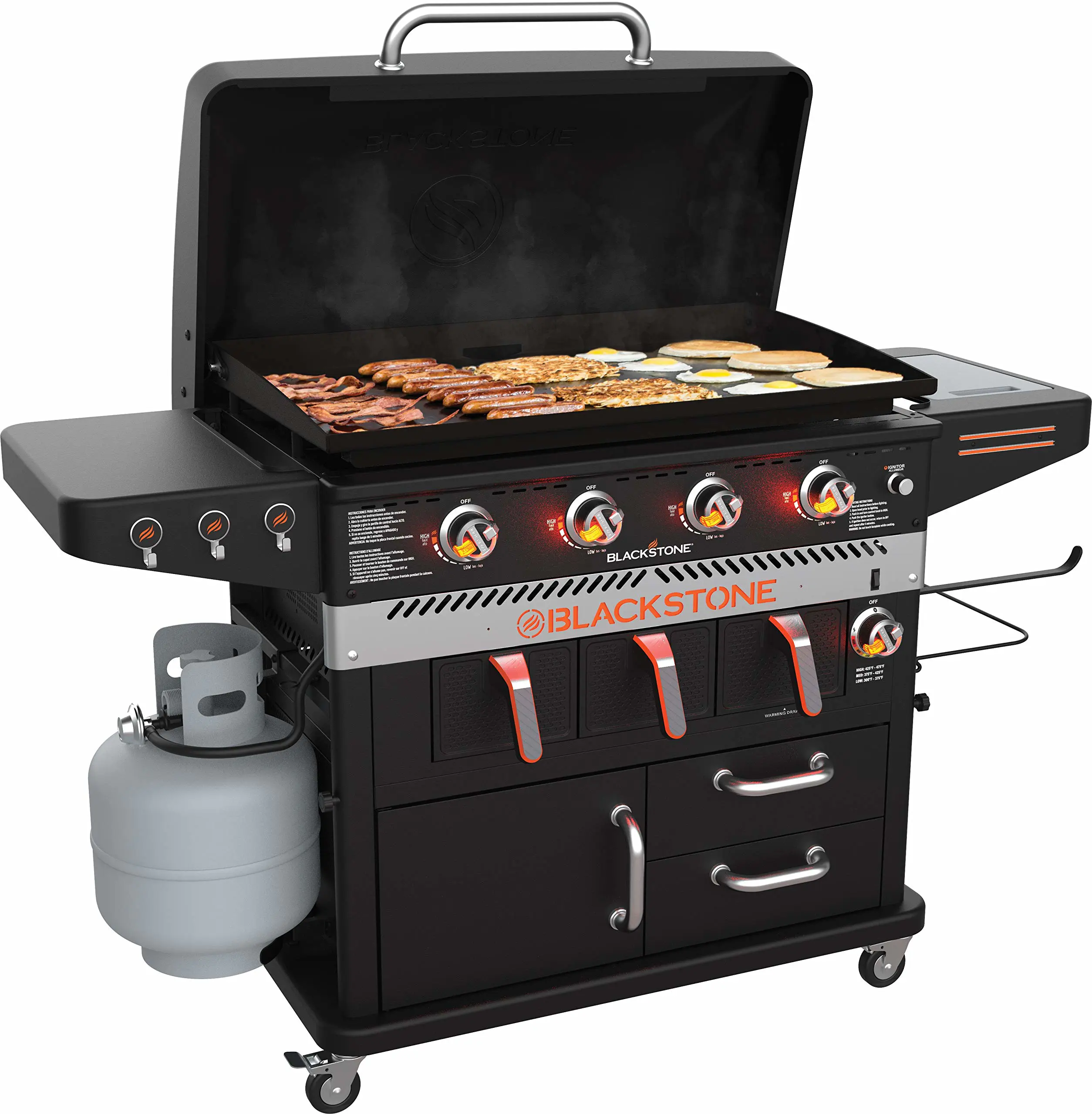 Combinație Blackstone 2025 cu 4 arzătoare și friteuză cu aer - 36" (91 cm)