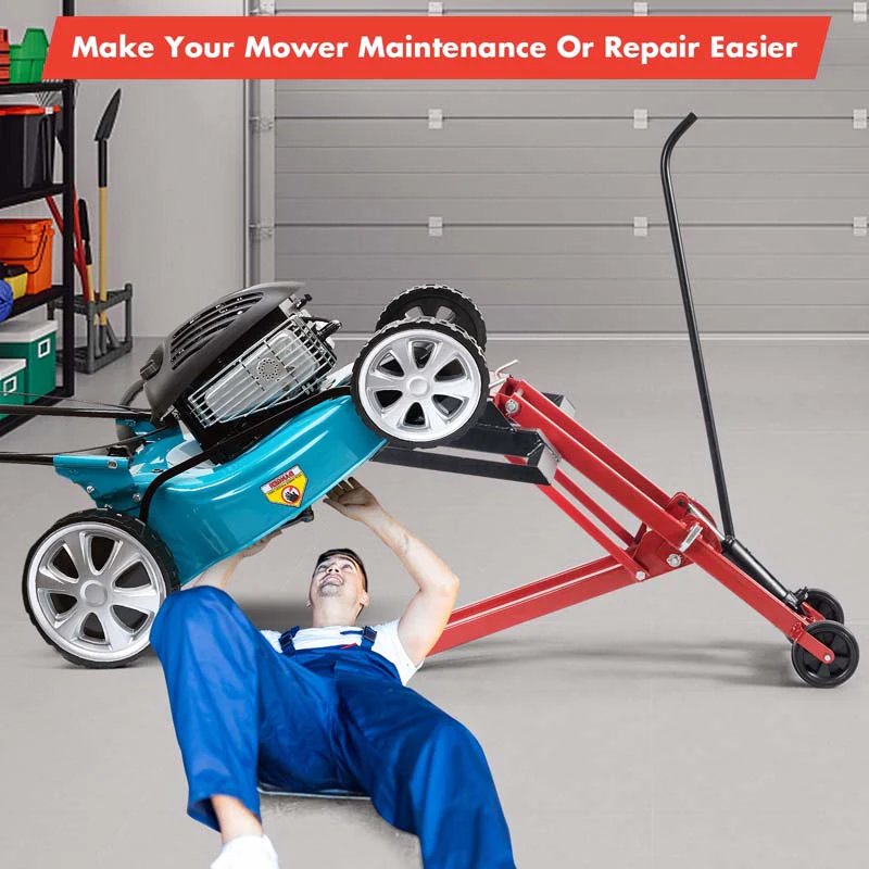 500 LBS Hydraulic Lawn Mower Lift Jack for Riding Tractors, Adjustable Heavy Duty Zero Turn Riding Mower Lift for Maintenance