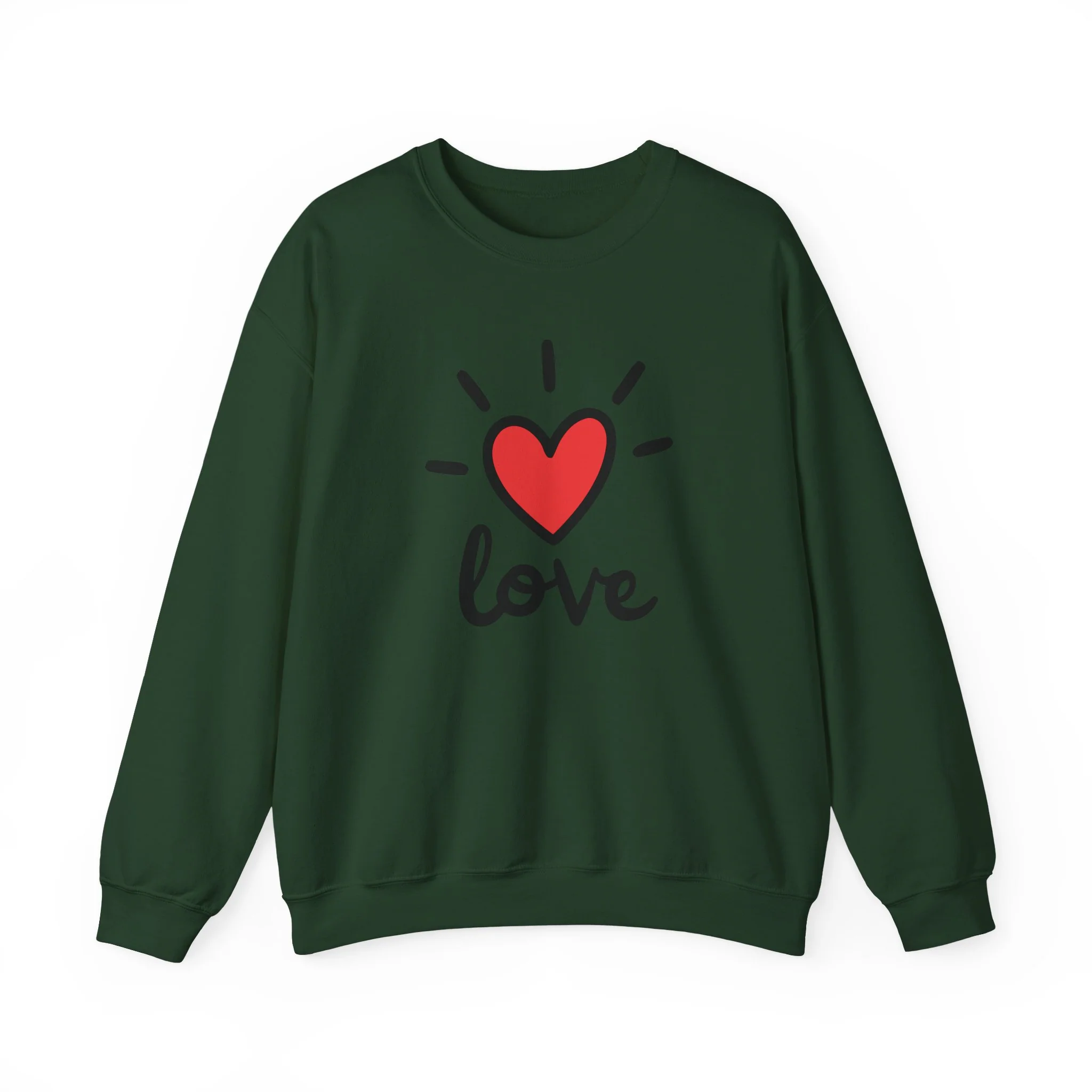 Love Heart Crewneck Sweatshirt - Red Heart 