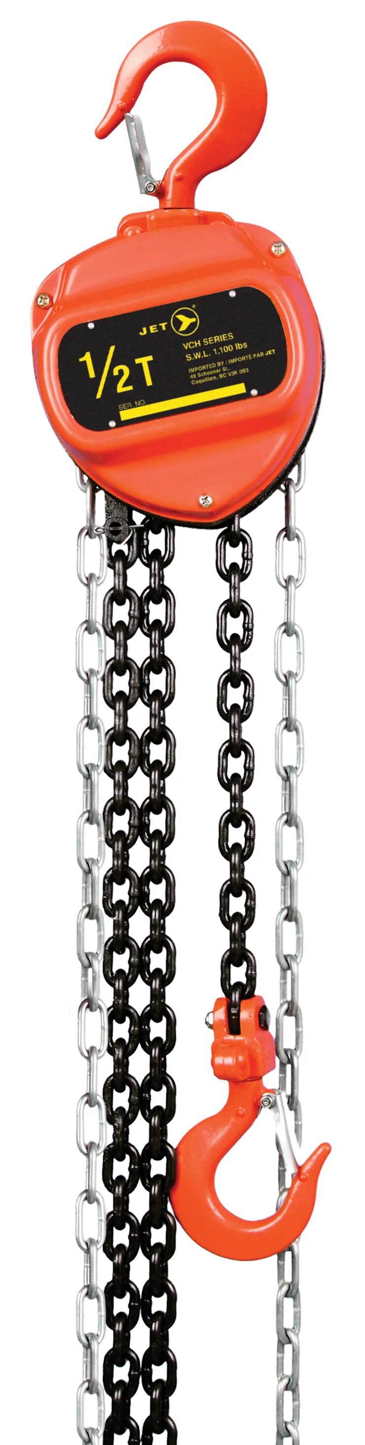 Jet VCH-1020  ~  1 Ton 20' Lift Vch Series Chain Hoist