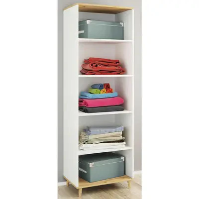 Armadio a vista  LxAxP 60x184x31 cm bianco-rovere
