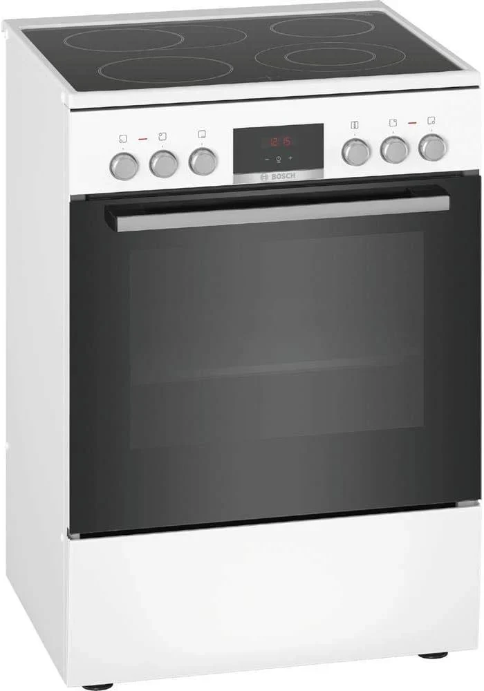 Bosch HKR39C250 Serie 4 elektromos tűzhely, 60 cm széles, EcoClean Direct tisztítási segédeszköz, 3D hőlégbefúvás 3 szinten történő sütéshez, LED kijelzős vezérlés, bővíthető főzőzóna nagy edényekhez