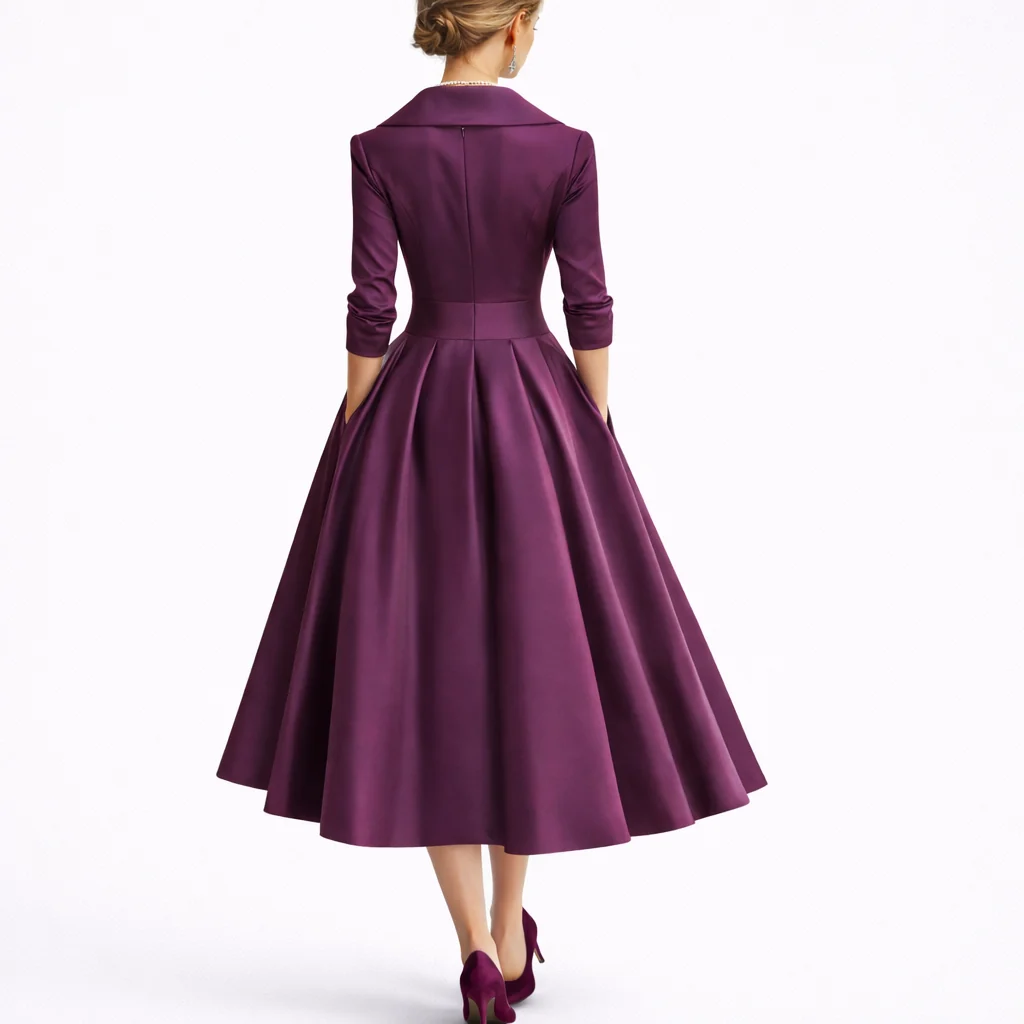 Women��s Midi Dress Elegant A-Line Silhouette