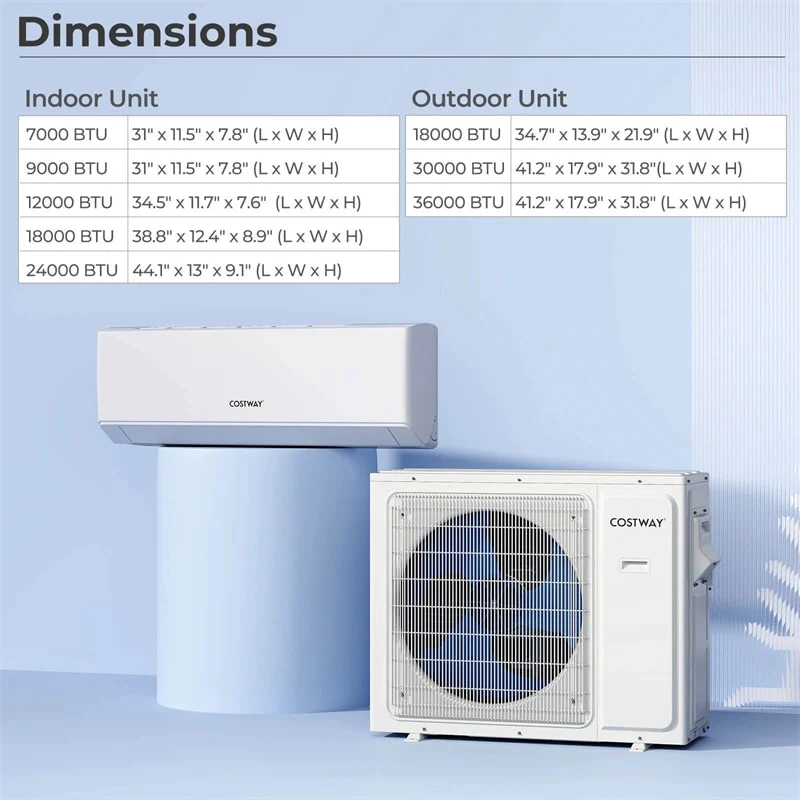 36K BTU 4 Zone Mini Split Air Conditioner, 23 SEER2 WiFi Enabled Ductless Split AC Unit with Heat Pump Full Set, Energy Star Certified