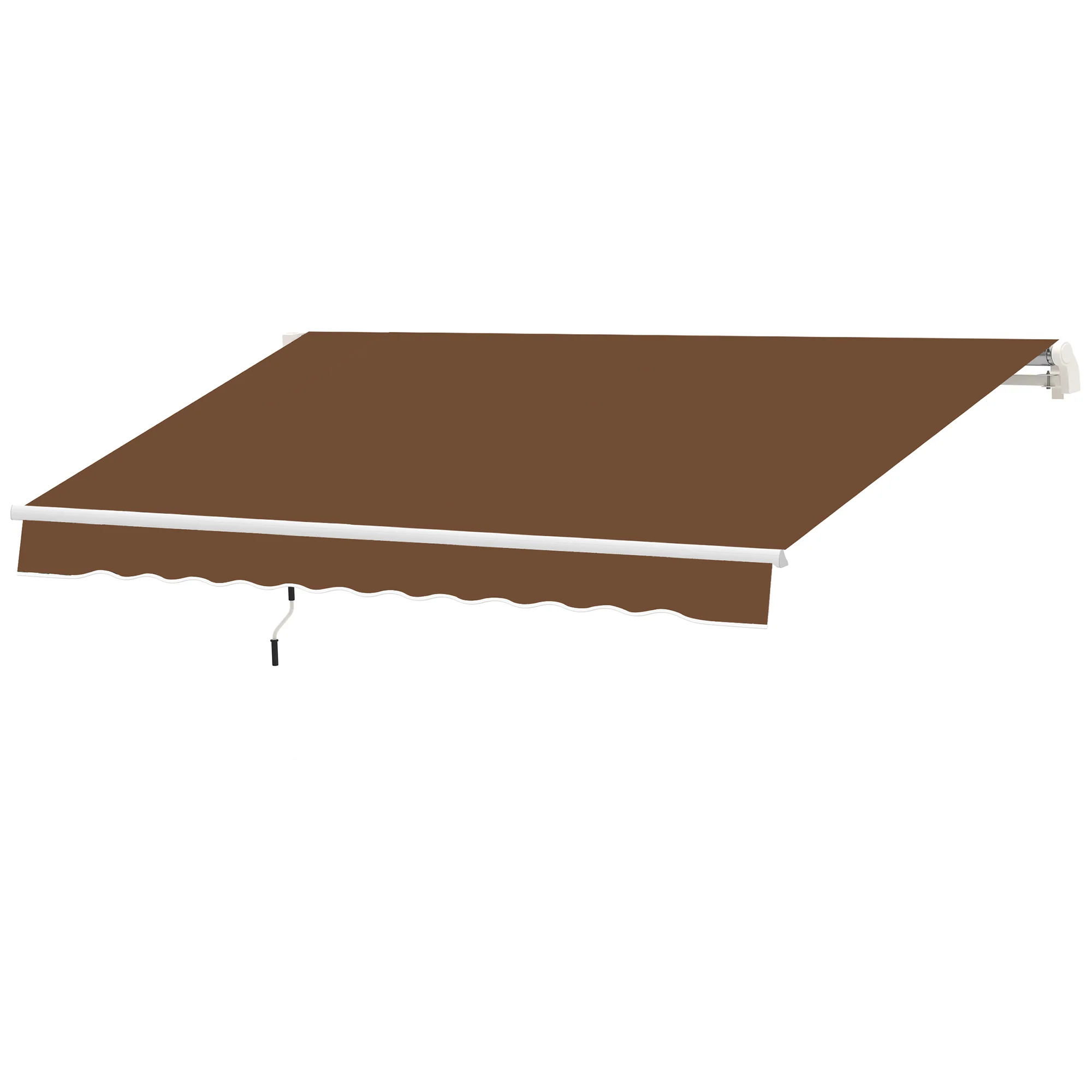 Tendalino Retrattile Manuale 10'x8', Resistente ai Raggi UV e All’Acqua, Colore Caffè