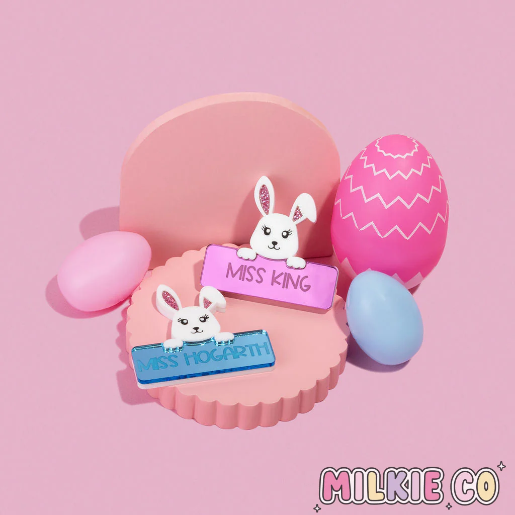 Bunny Name Badge + Personalised Lanyard Bundle