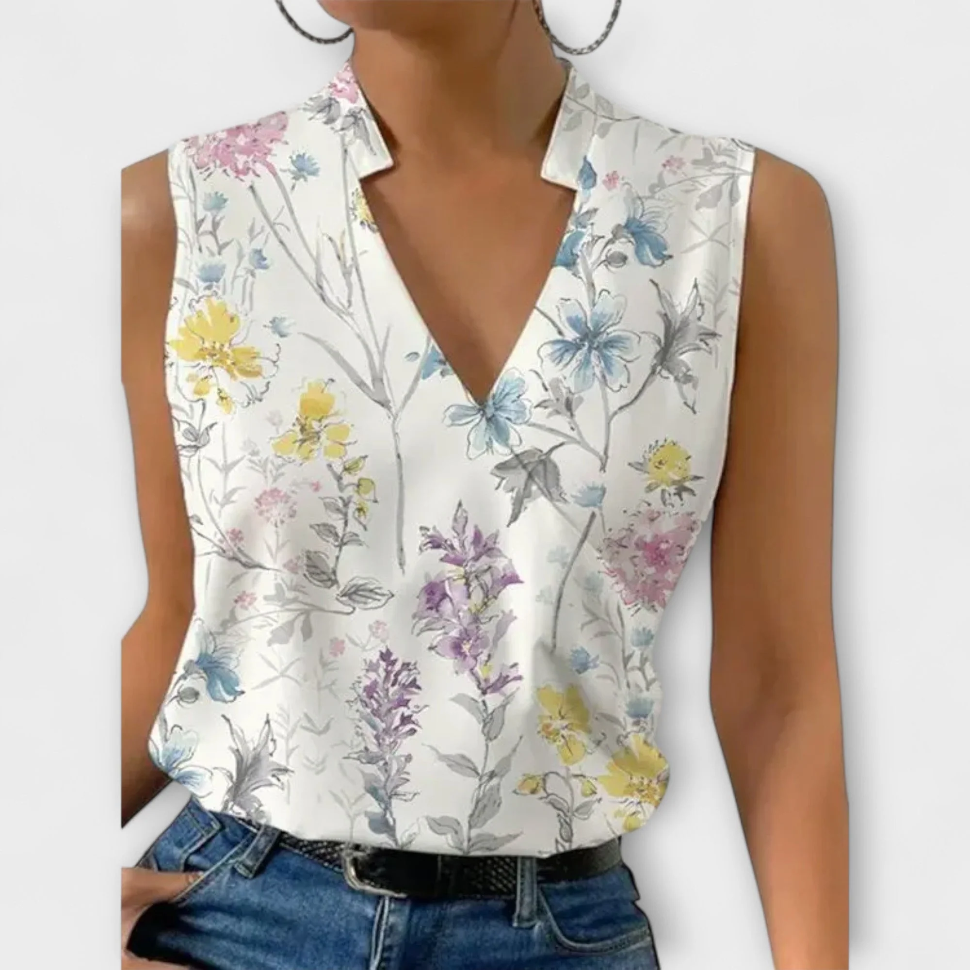 Women��s Lightweight V-Neck Top Elegant Summer Style