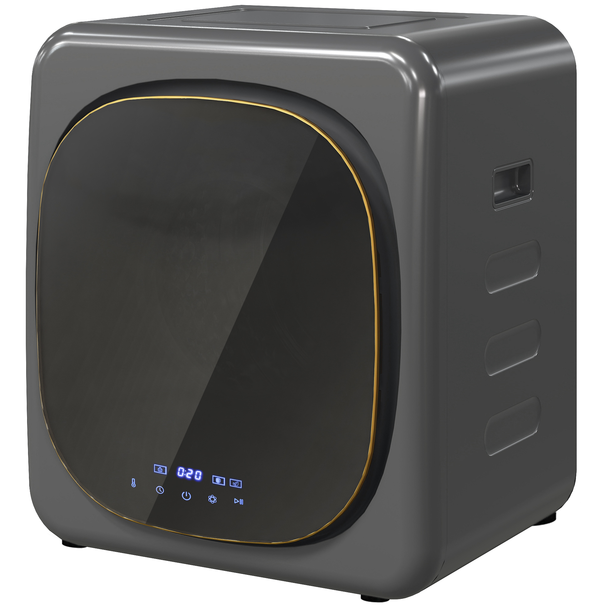 HOMCOM Wasdroger met UV-Desinfectie, Compact Ontwerp, 4 kg Capaciteit, Roestvrij Staal, Grijs