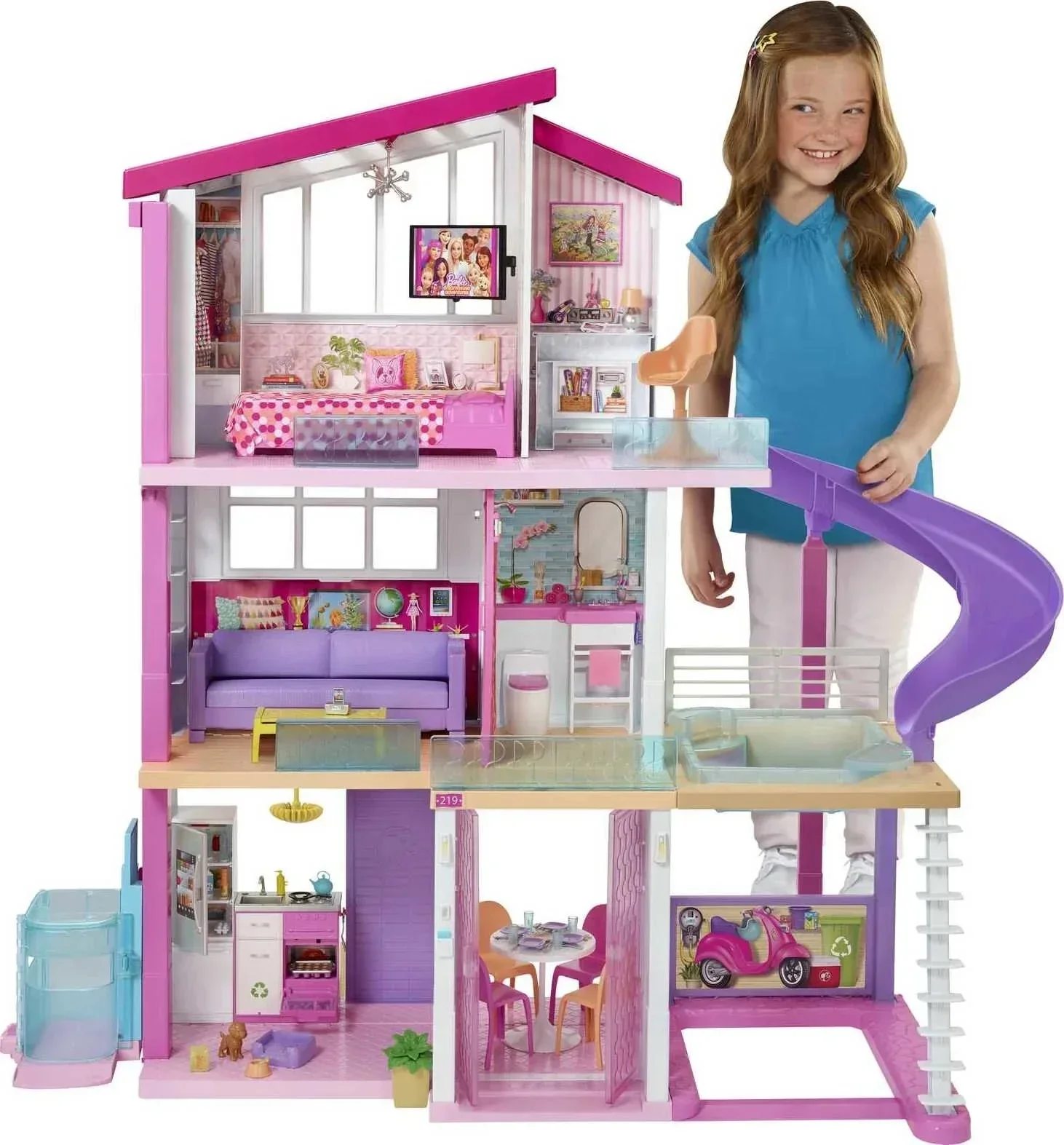Barbie DreamHouse Dollhouse with 70+ Accessories Working Elevator Lights & Sounds