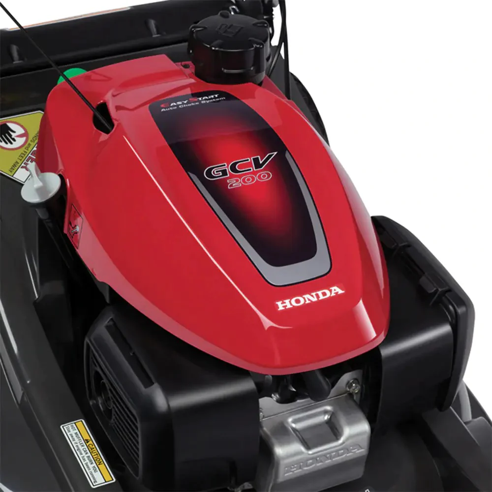 Honda 21-inch Nexite self-propelled mower deck – Versamow 4-in-1 system – hydrostatic drive – electric starter – GCV200 engine with Roto-Stop