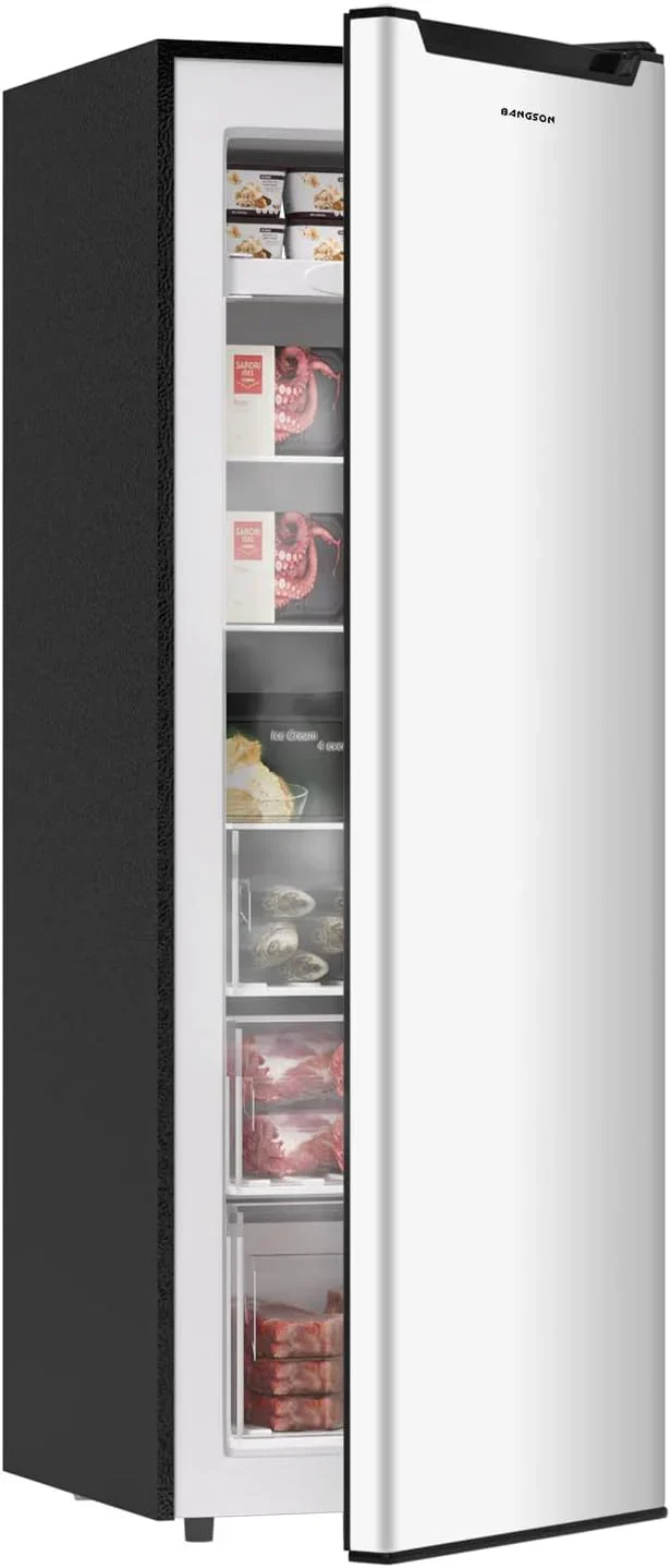 BANGSON Upright Freezer 7.0 Cu.ft Stand Up Freezer Convertible Upright Freezer/Refrigerator