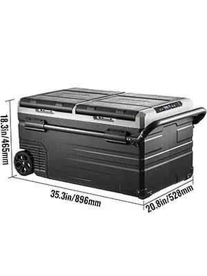 BENTISM 100Qt Portable Car Freezer 95L Refrigerator 12/24V Camping Fridge Freezer