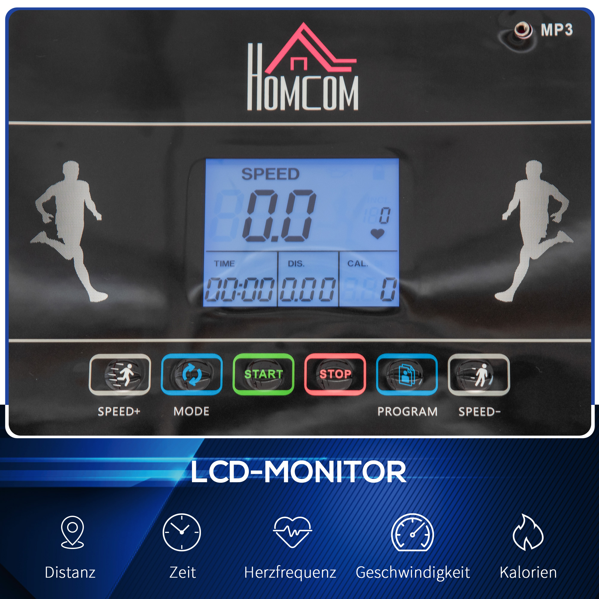 HOMCOM loopband opvouwbaar elektrisch 400 W 1-12 km/u 1.5HP mobiele telefoon houder roze