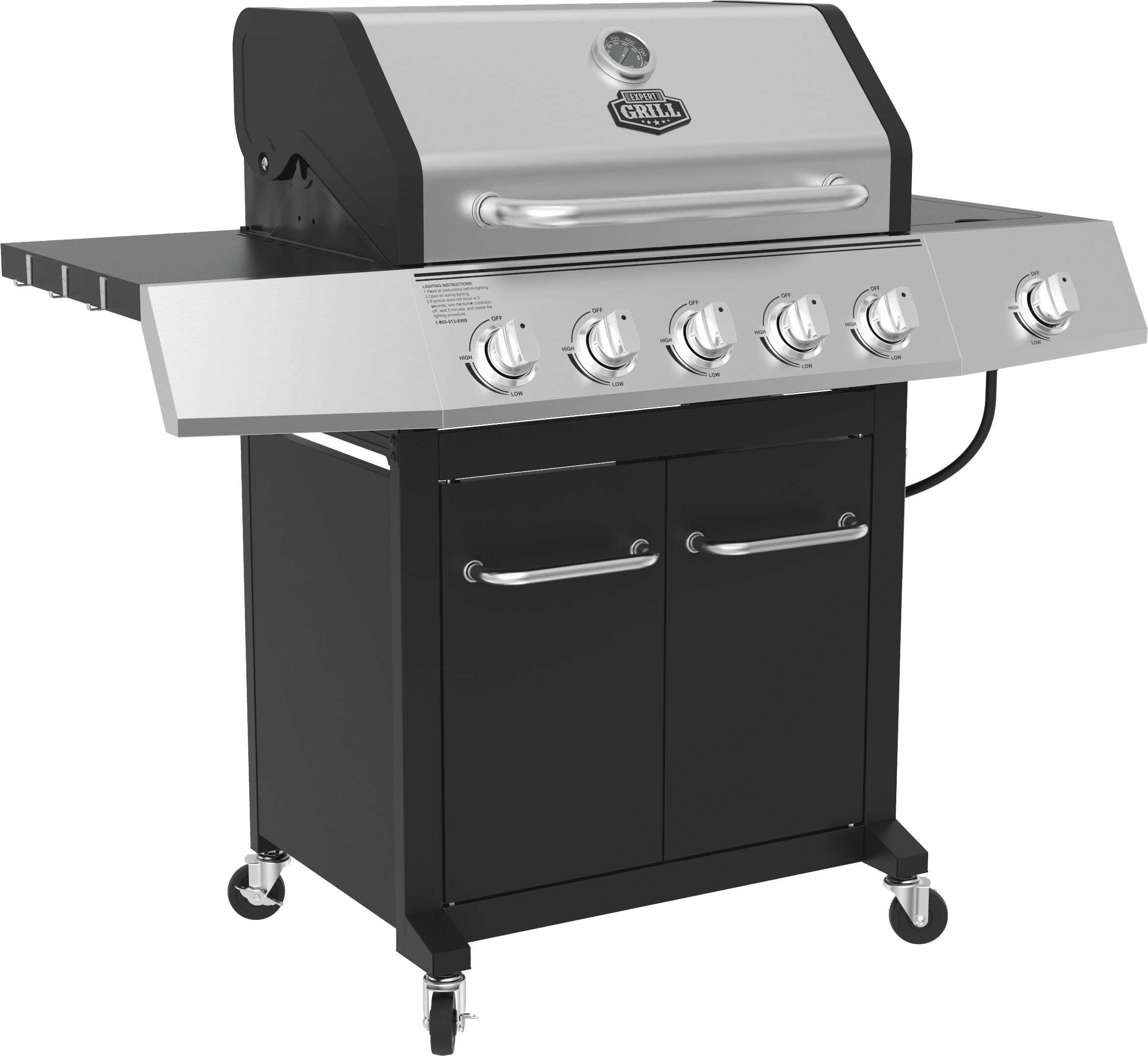 Expert Grill 5 Burner Propane Gas Grill with Side Burner