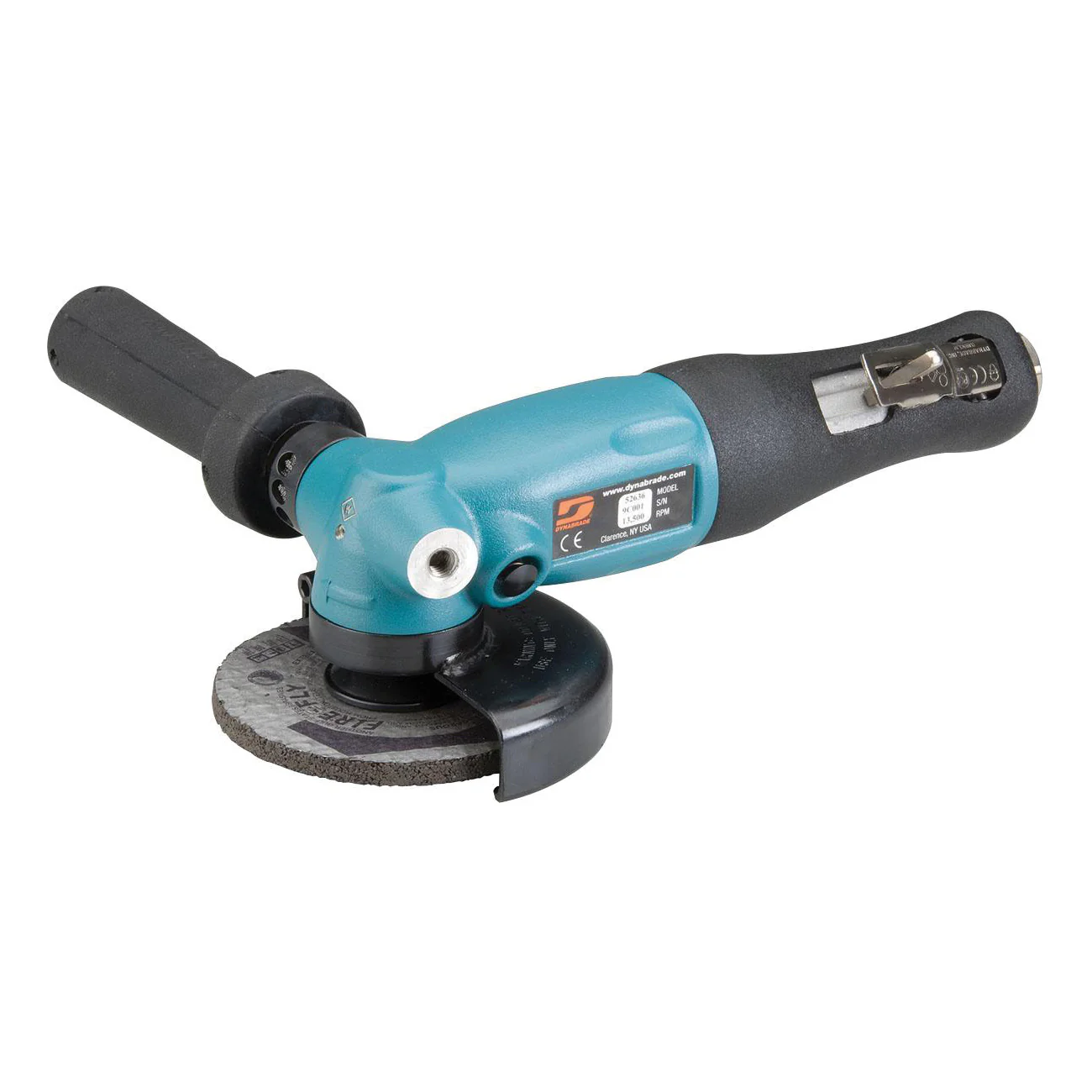 Dynabrade 52638  ~  4-1/2 Inch Diameter Right Angle Depressed Center Wheel Grinder (Replaces 50308) 1.3 Hp 12000 Rpm Rotational Exhaust M14 X 2 Spindle Thread