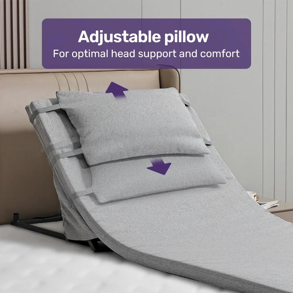 Equipmed Electric Adjustable Bed, Backrest and Leg Adjustment German-Engineered Power Lifting with Remote Control, Grey