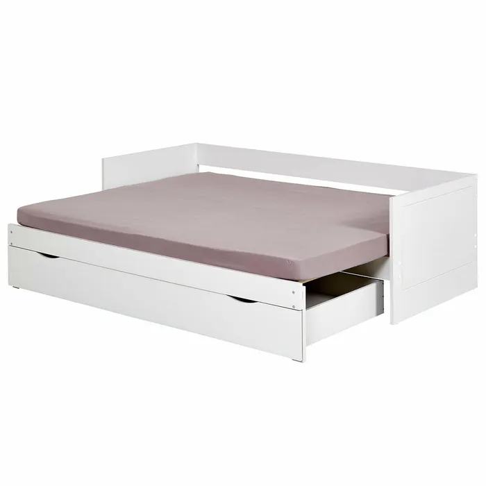 Pack Lit Gigogne Avec Tiroir Et Matelas Molly Blanc 80x200 Cm Lit avec rangement