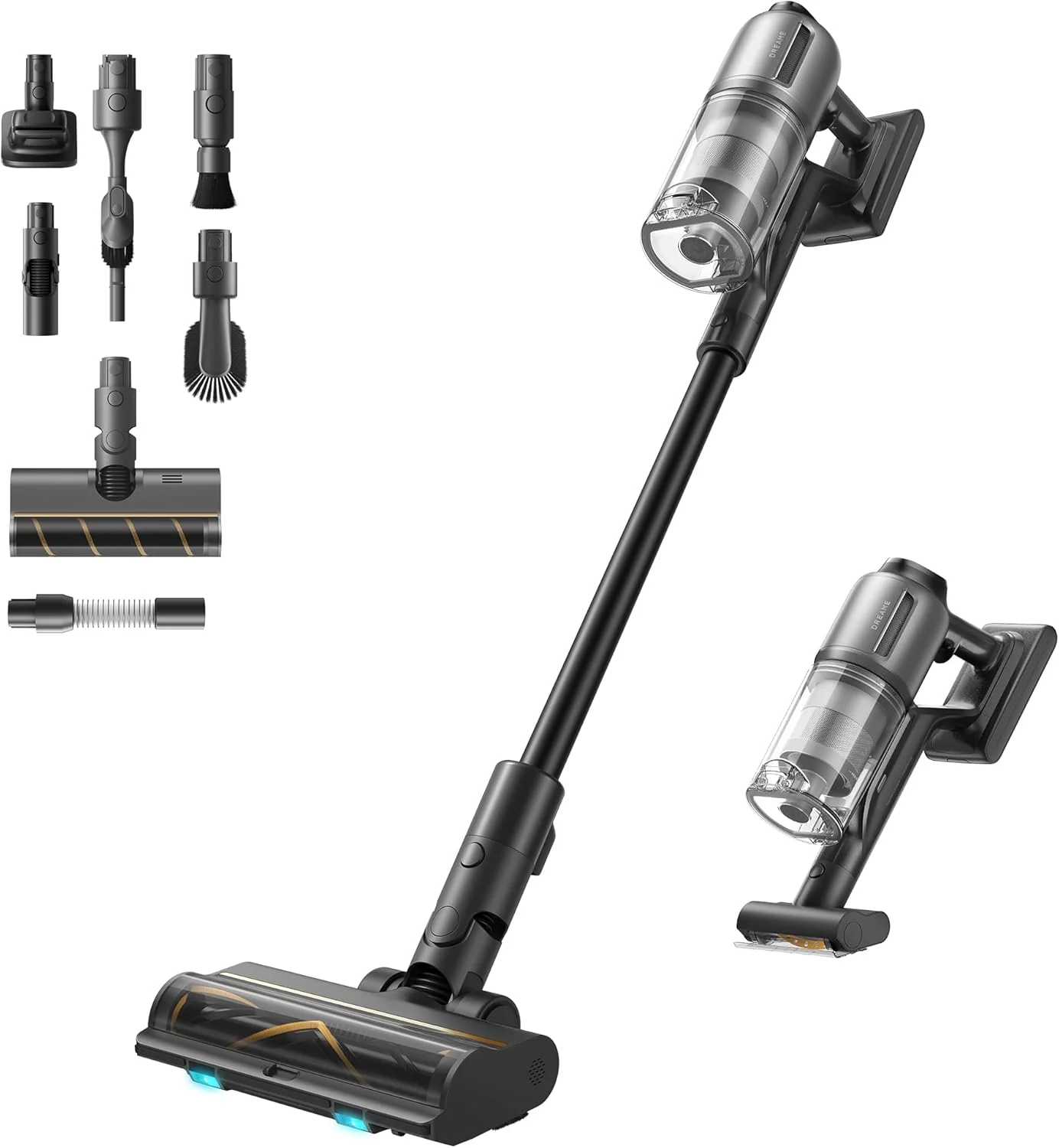 DREAME Z30 Cordless Vacuum Cleaner, 28000 PA/310 AW Vacuum Cleaner with High Speed Motor, Max 90 Min, Hepa H14 Filter, Dust Revelation, Dirt Detection, Automatic Suction Adjustment