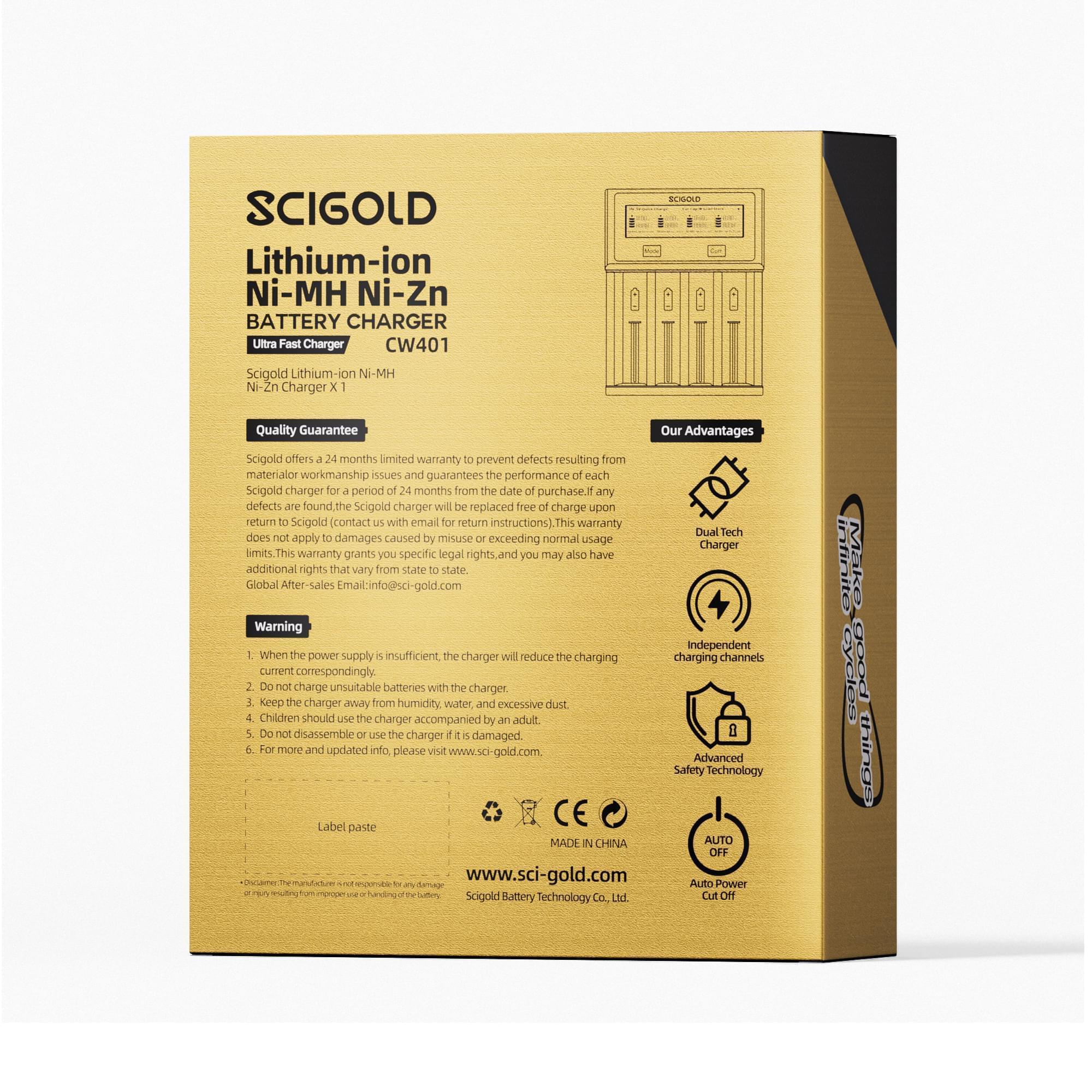 Scigold Ni-Zn/Ni-MH/Li-ion Battery Charger with LCD Display