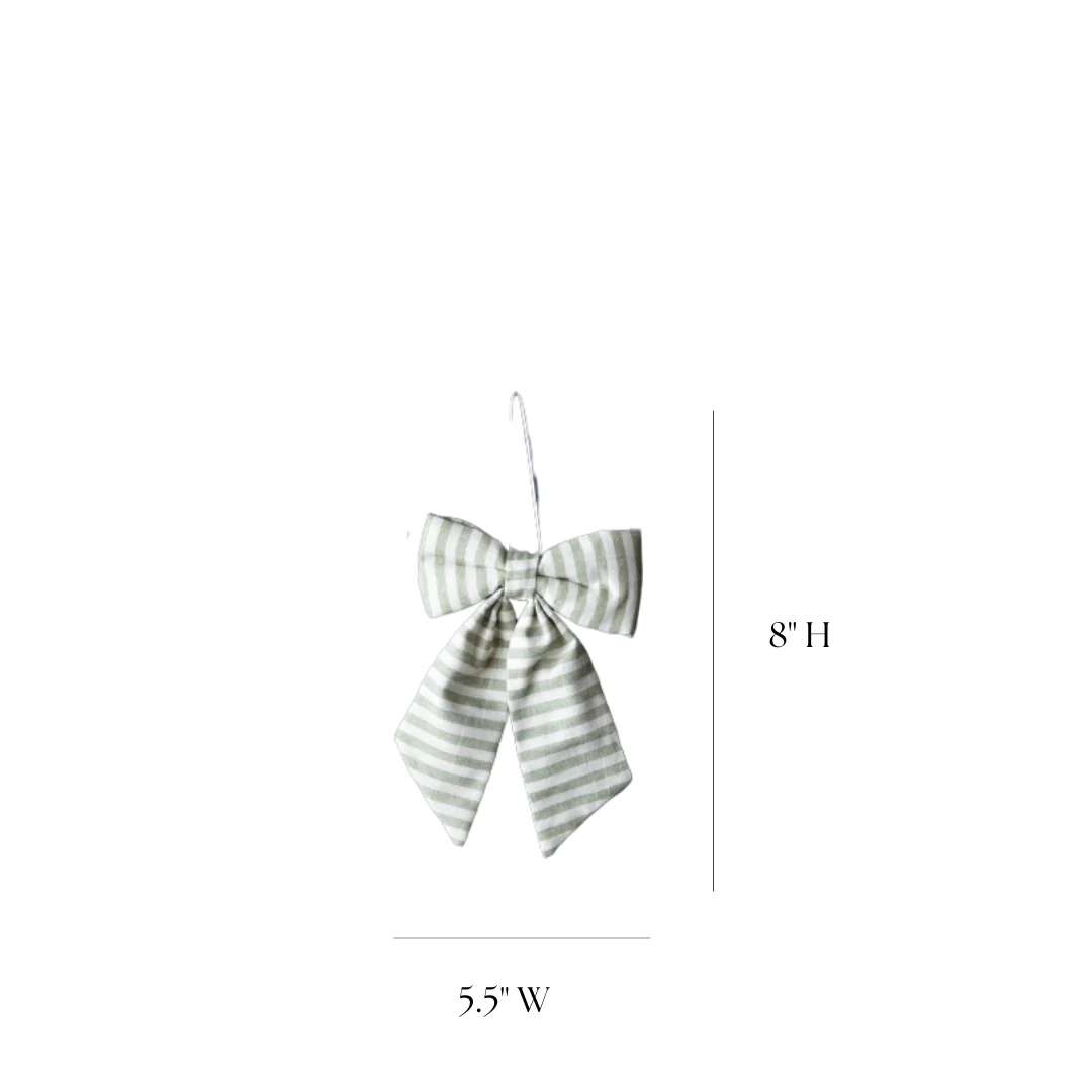 Striped Light Green Fabric Bows