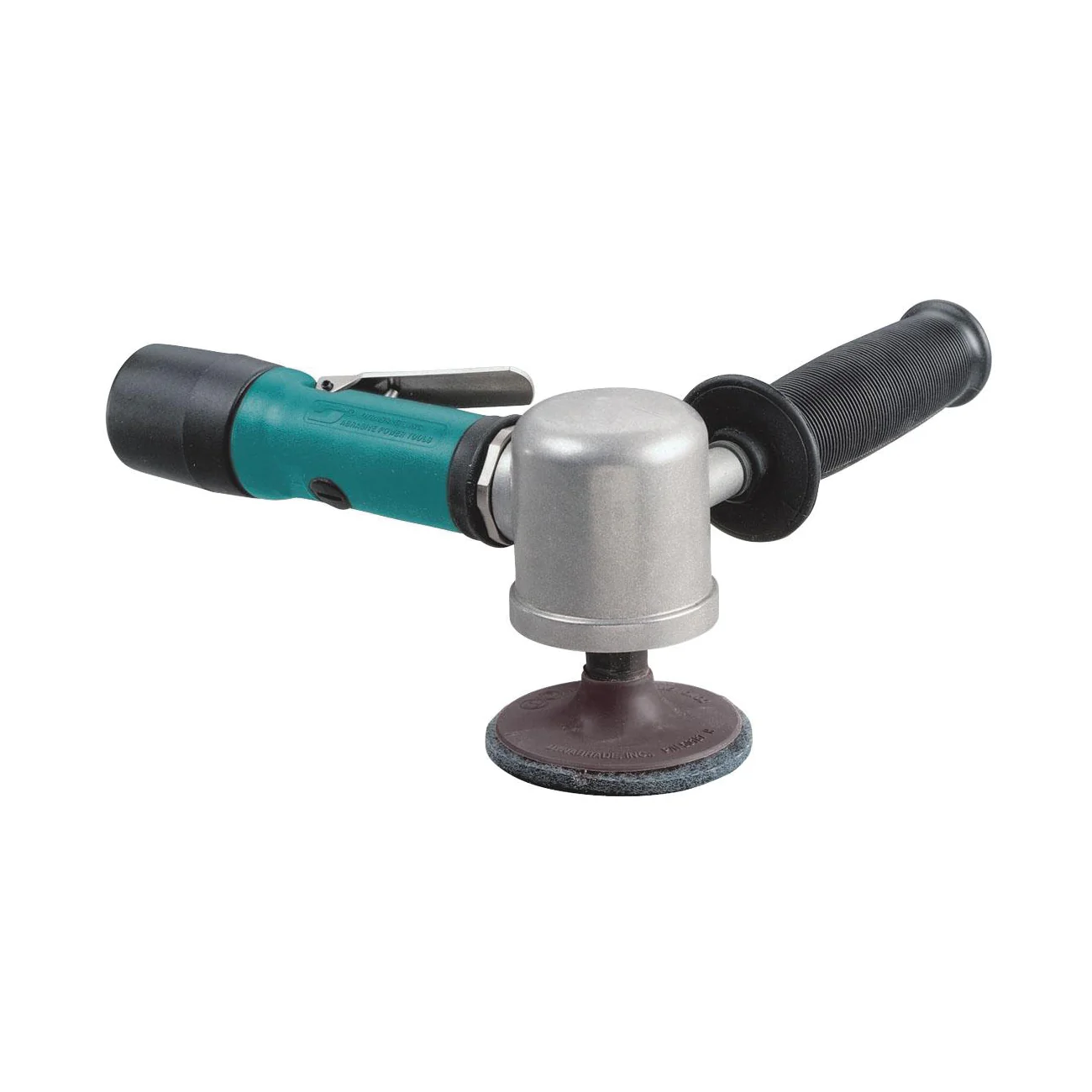 Dynabrade 52557  ~  3 Inch Diameter Right Angle Disc Sander .55 Hp 15000 Rpm Gearless Extended Rear Exhaust Locking-Type Female Pad