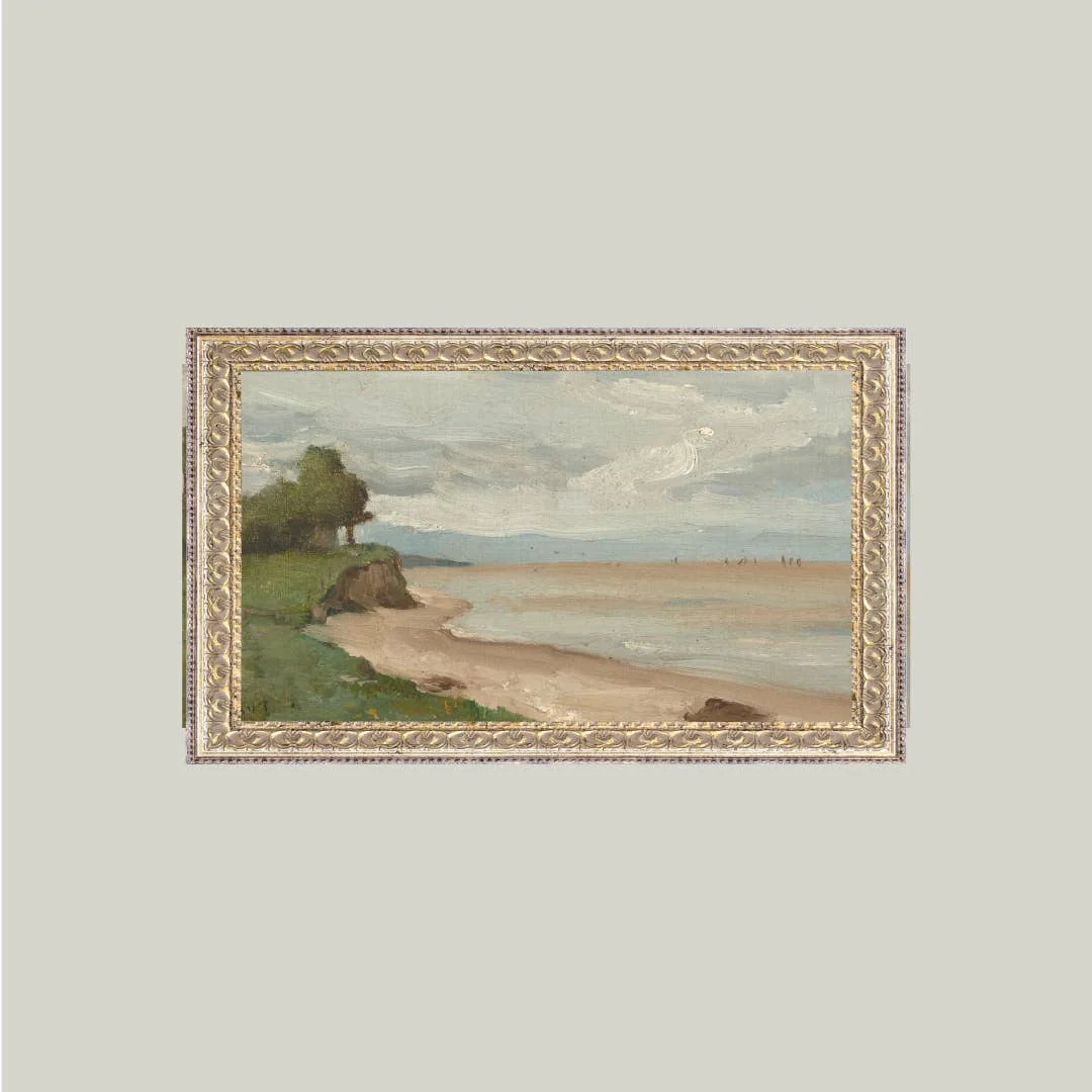 Beach Near Etretat Framed Antique Inspired Art