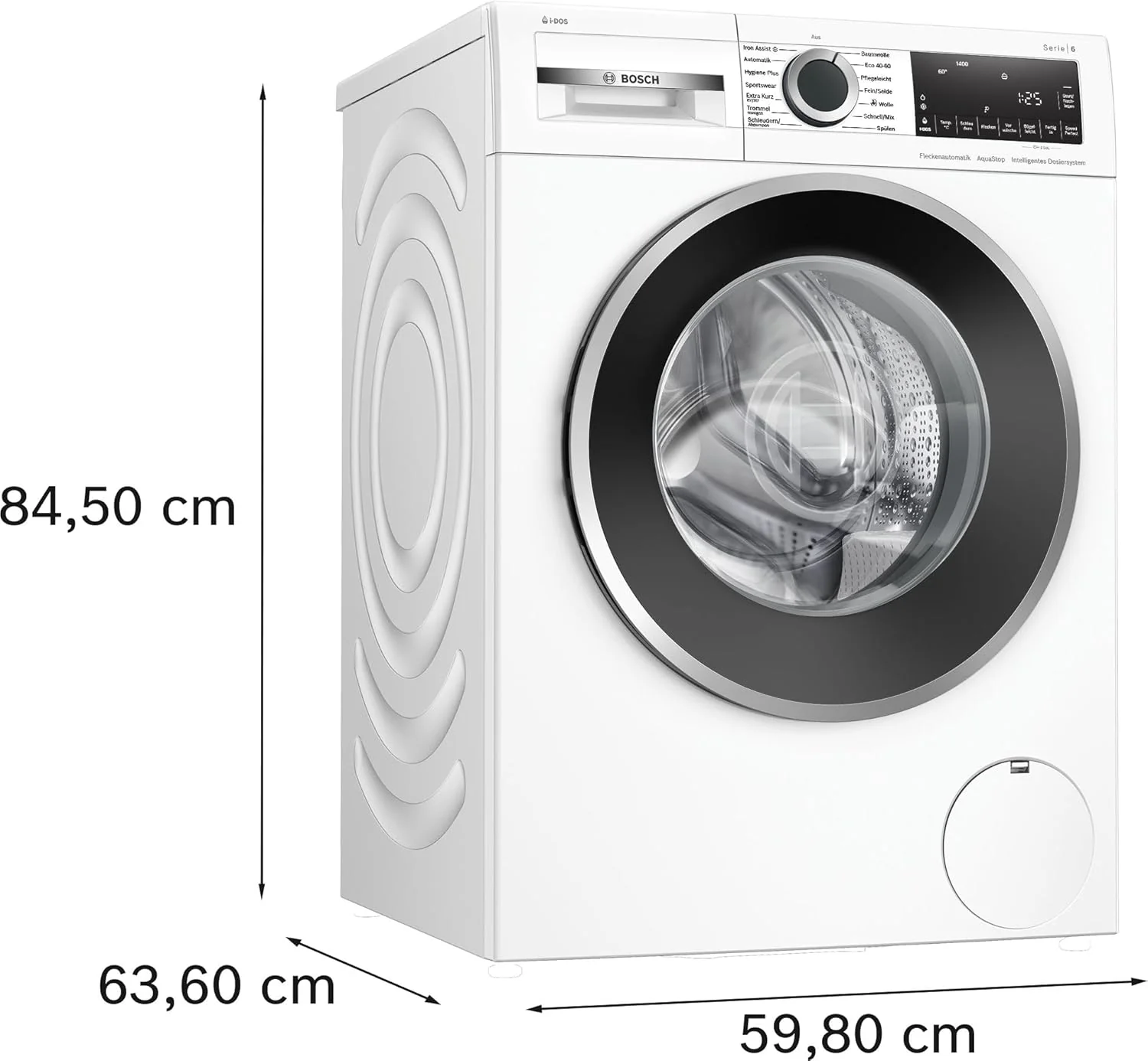 BOSCH WAN28127 Waschmaschine Serie 4, Frontlader mit 8kg Fassungsvermögen, 1400 UpM, Iron Assist, Active Water Plus, EcoSilence Drive, Speed Perfect, Weiß, 60cm