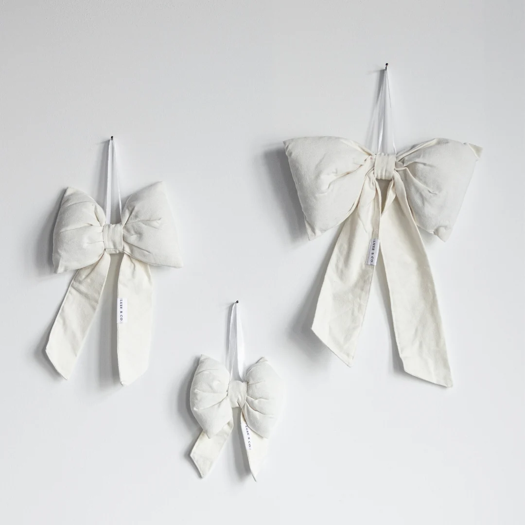 White Canvas Bows
