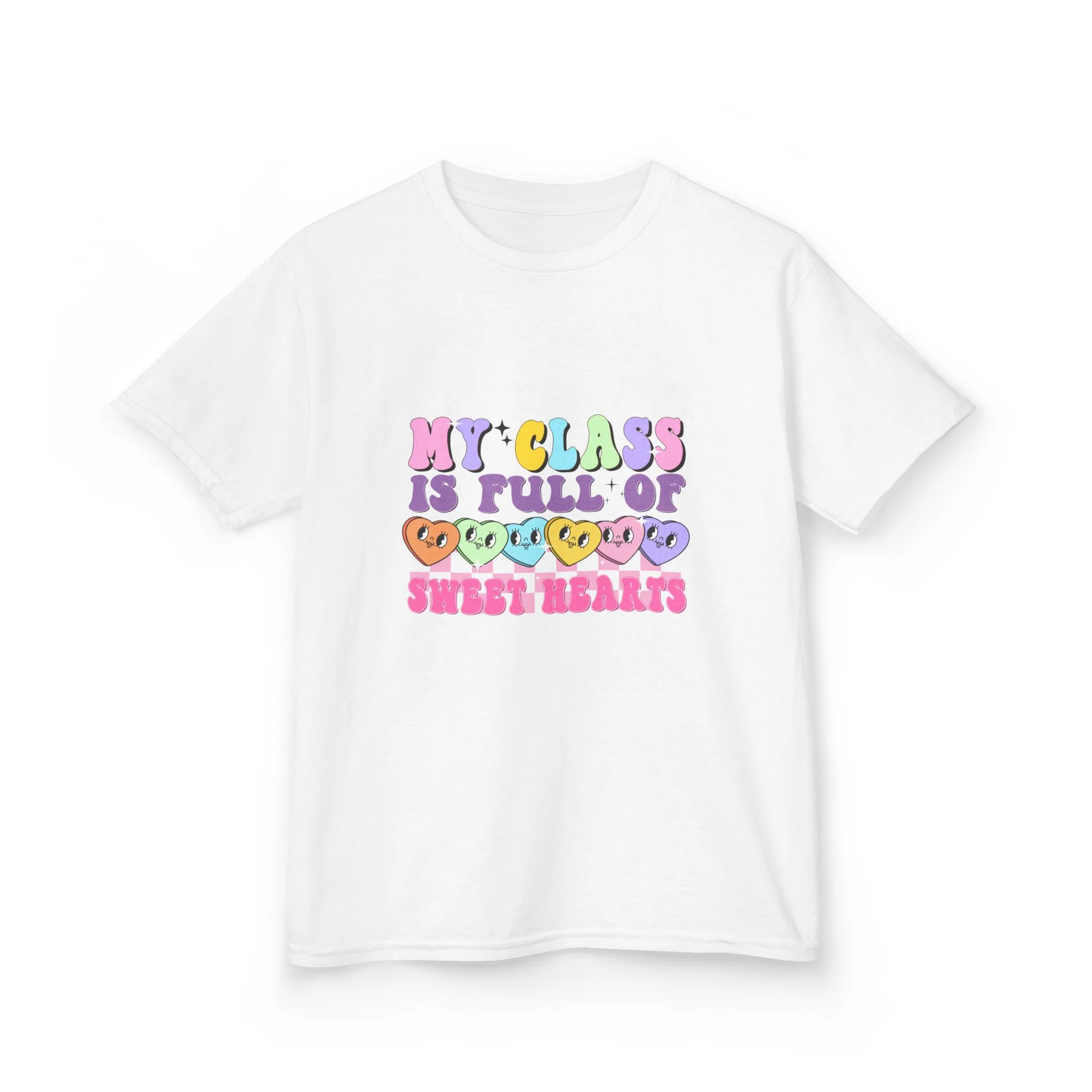 My Class Is Full of Sweet Hearts Kids Tee | Cute Emoji Classroom Shirt
