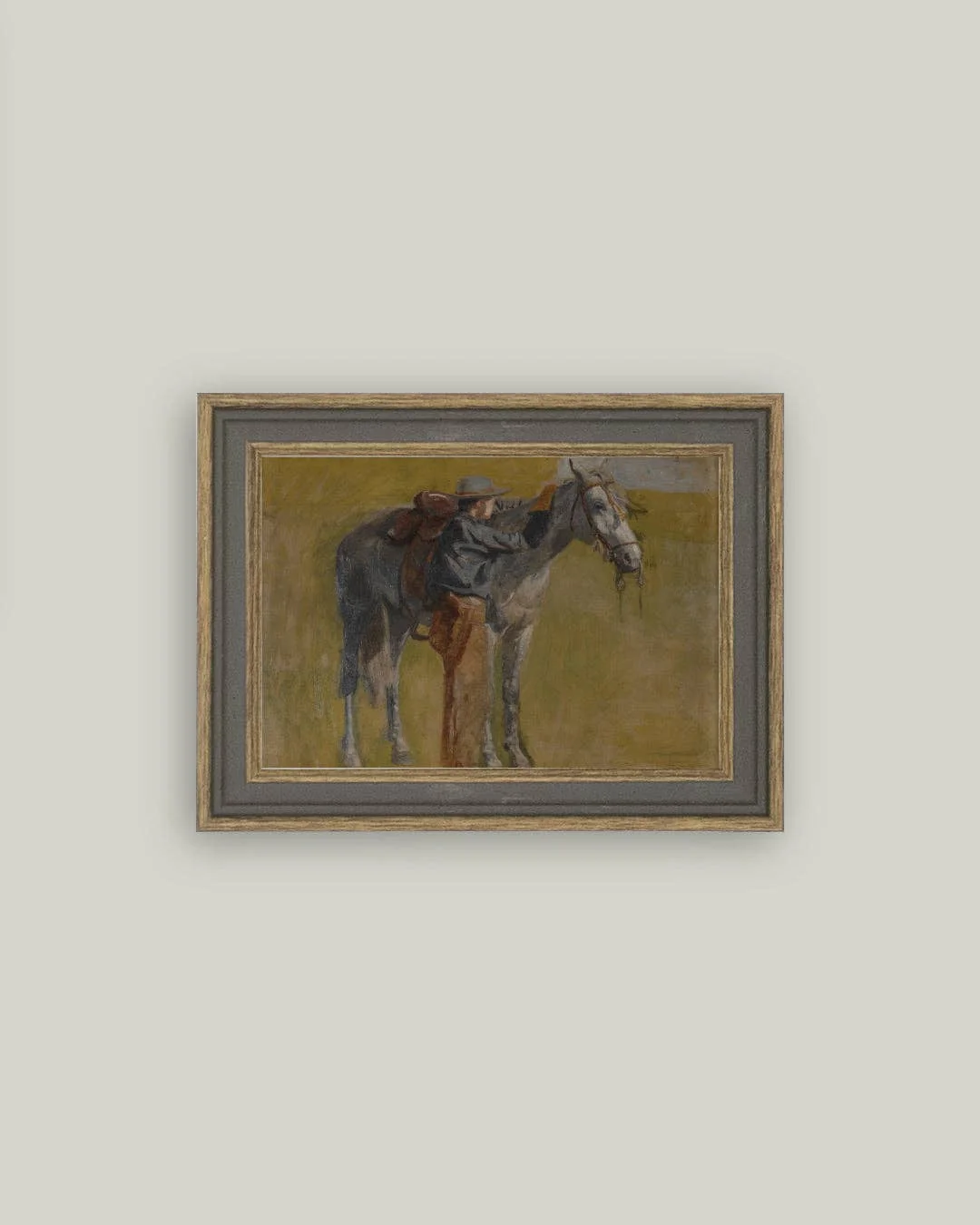 Study For Cowboys Framed Antique Inspired Art