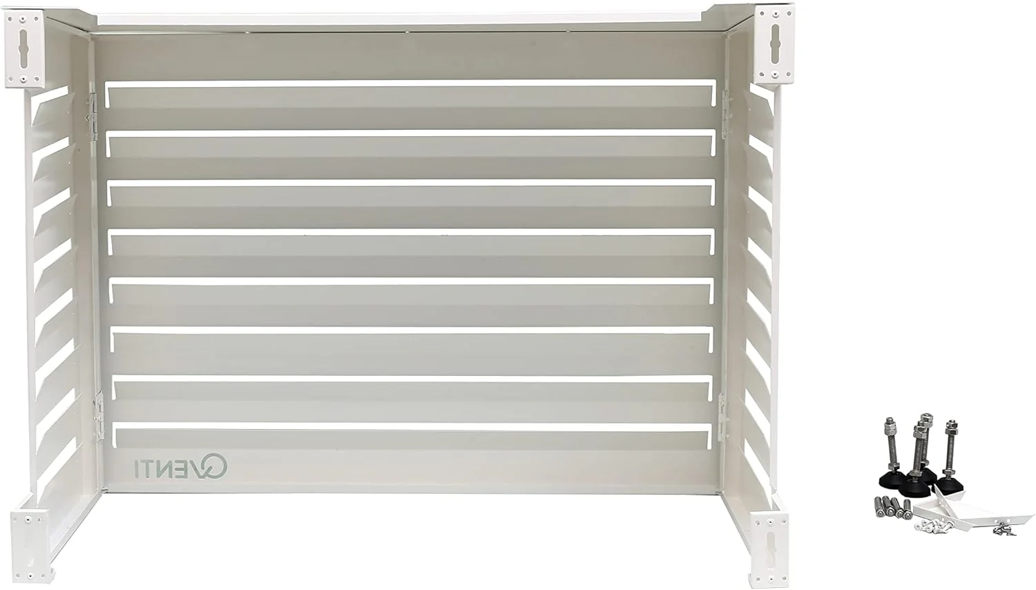 Qventi Abdeckung für Klimaanlage - Anthrazit/Grau - Aluminium - Schutzgitter - Verkleidung - Einfache Montage - Größe S - Außenmaße (LxBxH): 100 x 50 x 75 cm