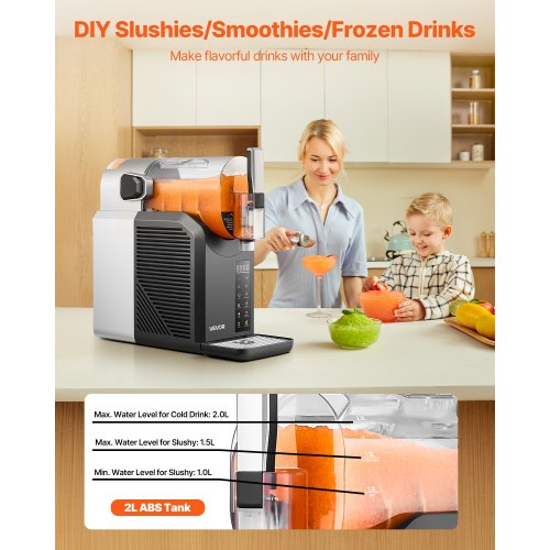 2L Slush-Maschine Gefrorener Getränkebereiter Zuhause Selbstreinigung