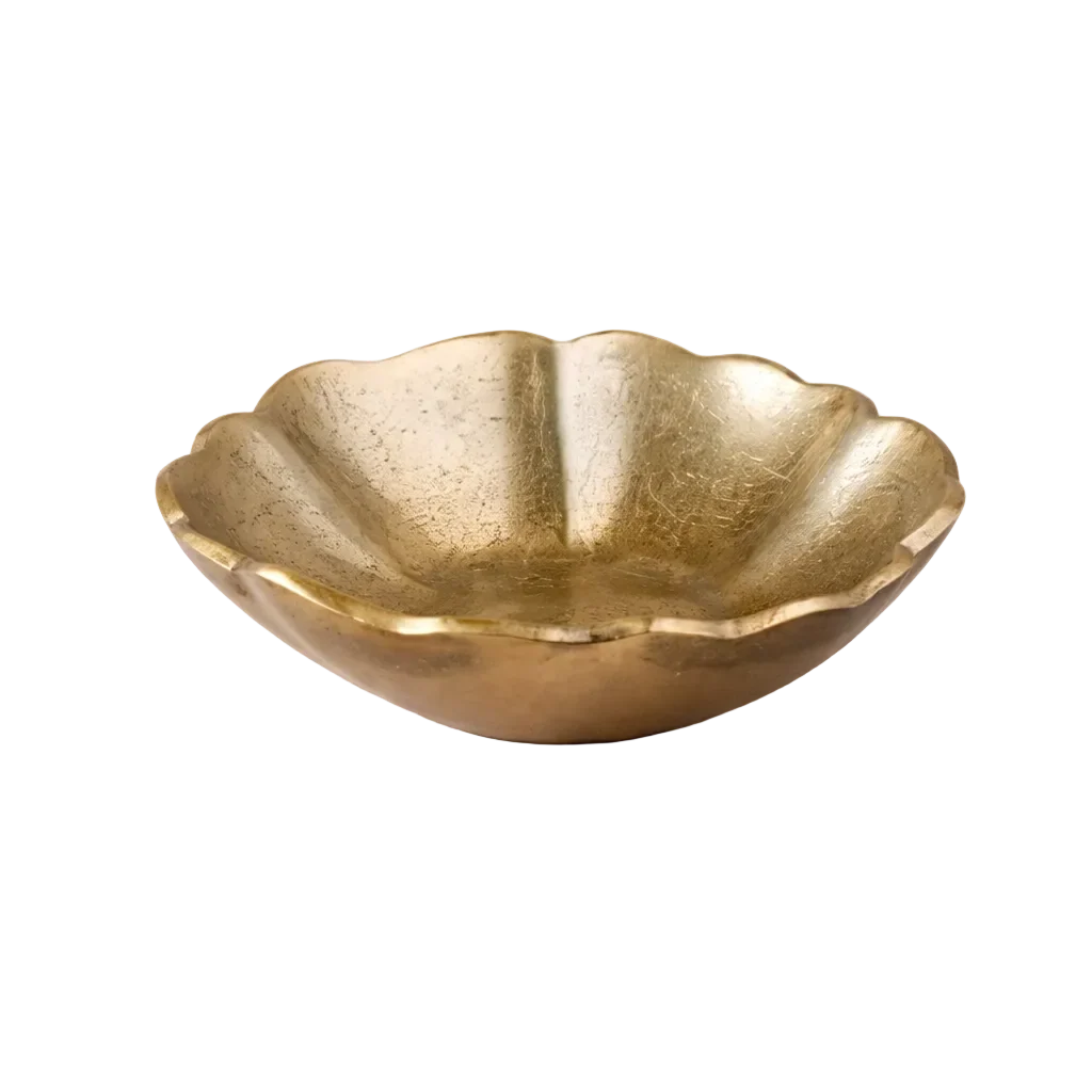 Aluminum Gold Wavy Bowl