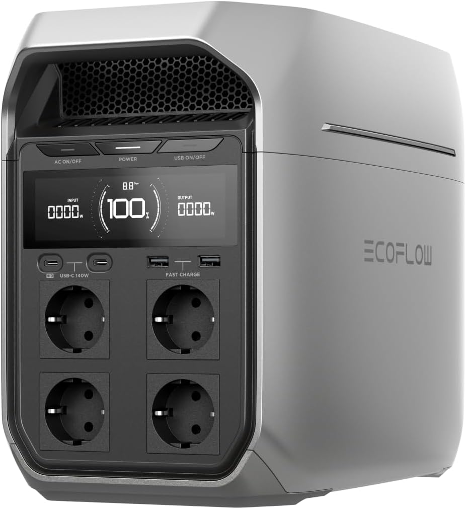 EcoFlow DELTA 3 Plus Portable Power Station 1024Wh LFP Battery, Full Charge in 56min, Output Up to 1800W, for Home Backup, Power Outages and Camping