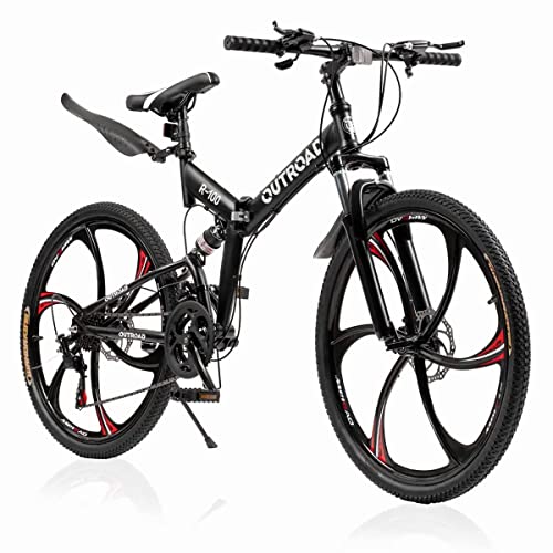 Outroad összecsukható mountain bike 26 colos felnőtteknek, 21 sebességes duplarugós MTB összecsukható kerékpár