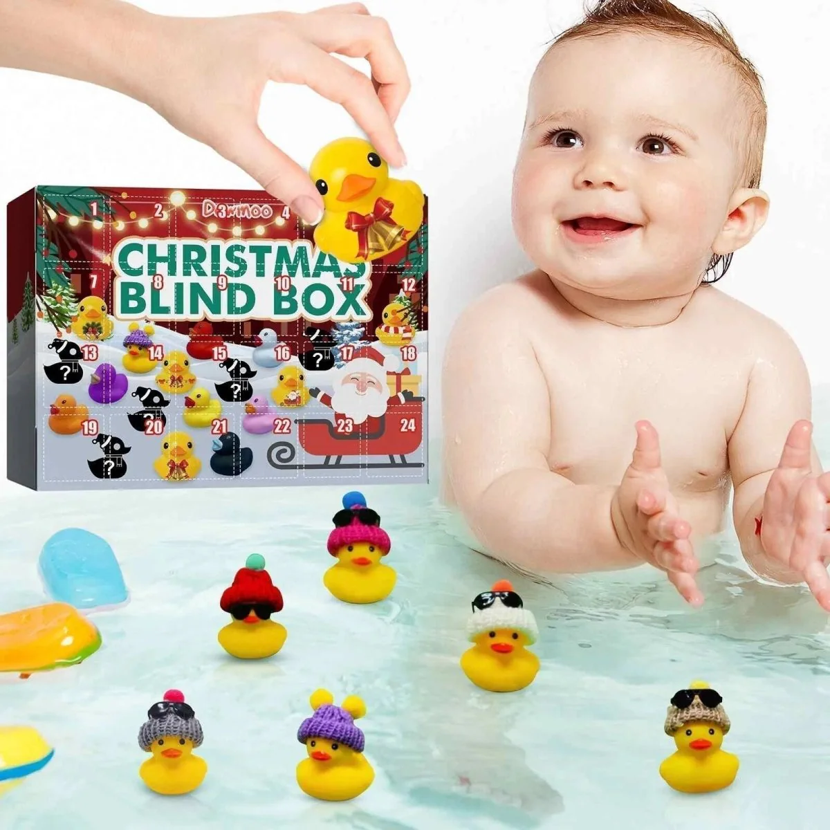 DUCKDELIGHT – Kerst Squeaky Duck Advent Kalender 2025 met 24 Feestelijke Bad Eenden