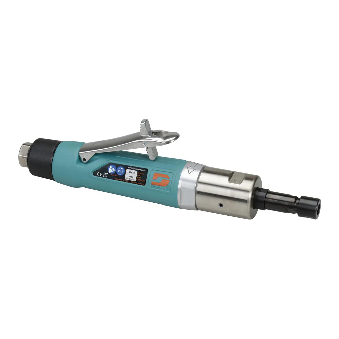 Dynabrade 52662  ~  1 Hp Straight-Line Die Grinder 3400 Rpm Planetary-Geared Rear Exhaust 1/4 Inch Collet