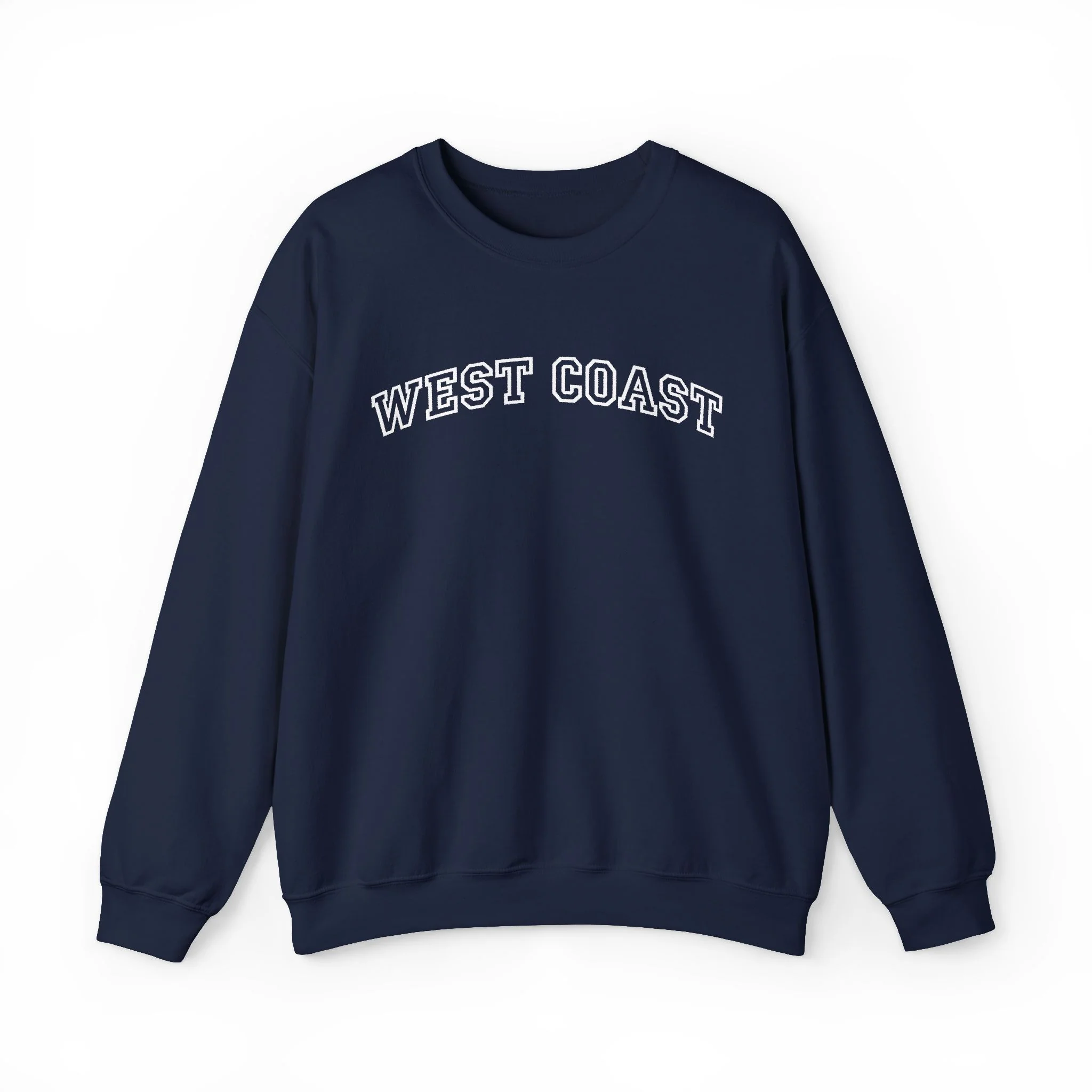 West Coast Crewneck Sweatshirt - Classic Arched Text Pullover