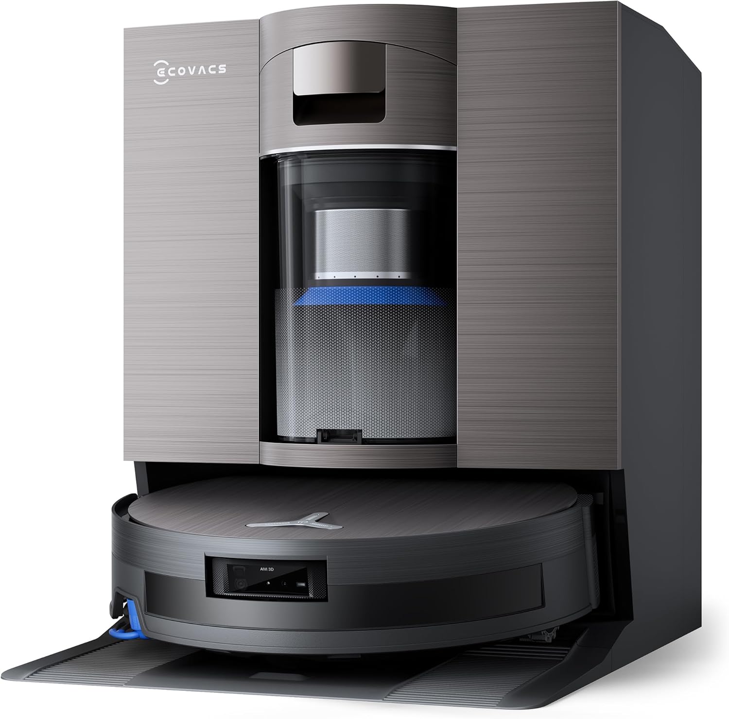 ECOVACS X11 OMNICYCLONE Robot Aspirapolvere Lavapavimenti, BLAST e 19.500 Pa, Boost di Potenza Ultrarapido, OZMO ROLLER 2.0, Altezza Massima di Salita di 4 cm, Rullo Esteso, Svuotamento Automatico
