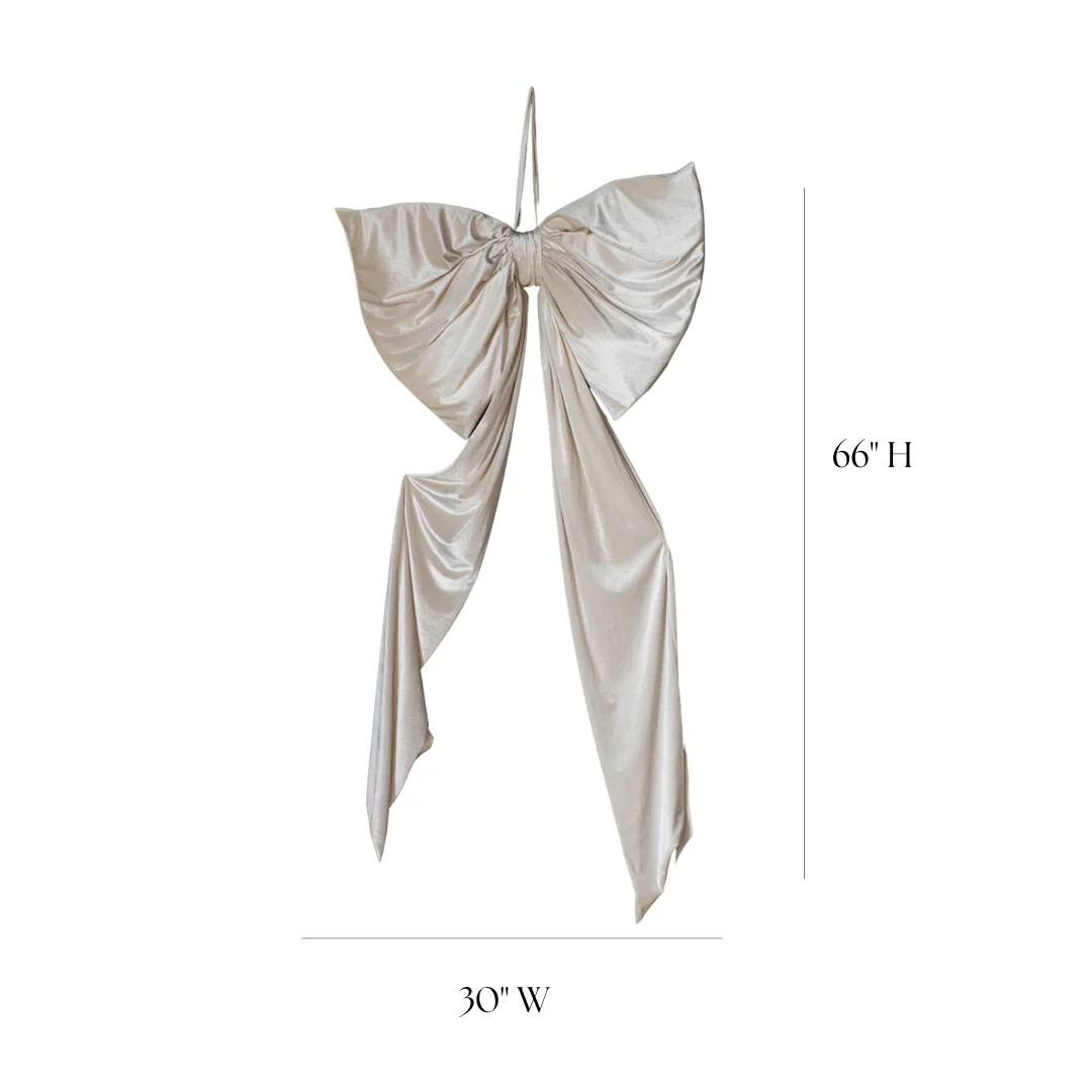 Oversized Cream Velvet Bow