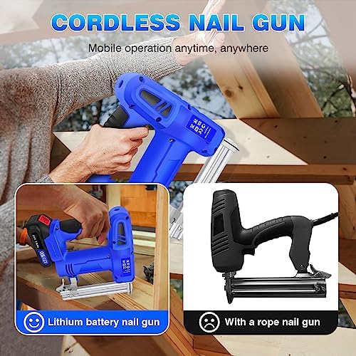 SONLED Chiodatrice per Chiodi Senza Fili da 21 V con Batteria, Caricabatterie e 1000 graffette/Chiodi, chiodatrice elettrica 2 in 1 per tappezzeria, Scherma, falegnameria e falegnameria : Amazon.it: Fai da te