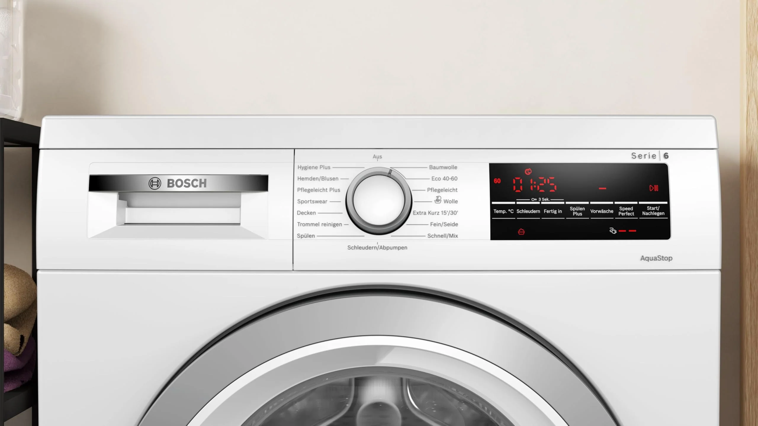 2025 Bosch WUU28T70, Serie 6, Lavatrice, 8 kg, 1400 giri/min, Sotto Piano, Lavaggio Rapido con SpeedPerfect, Funzione Aggiungi Capi, Hygiene Plus, VarioTrommel, Silenziosa grazie a EcoSilence Drive, Display LED, Bianco