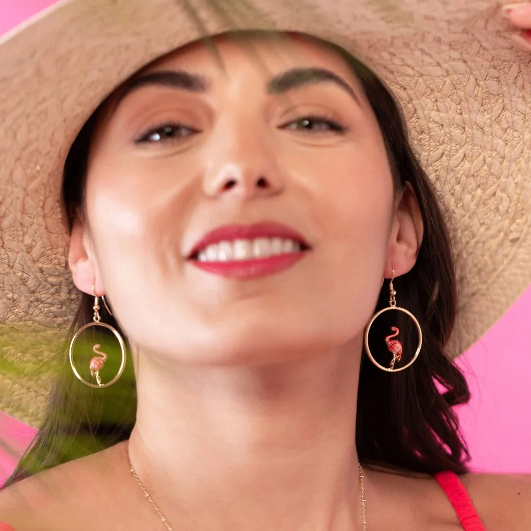 Flamingo Front Facing Hoops