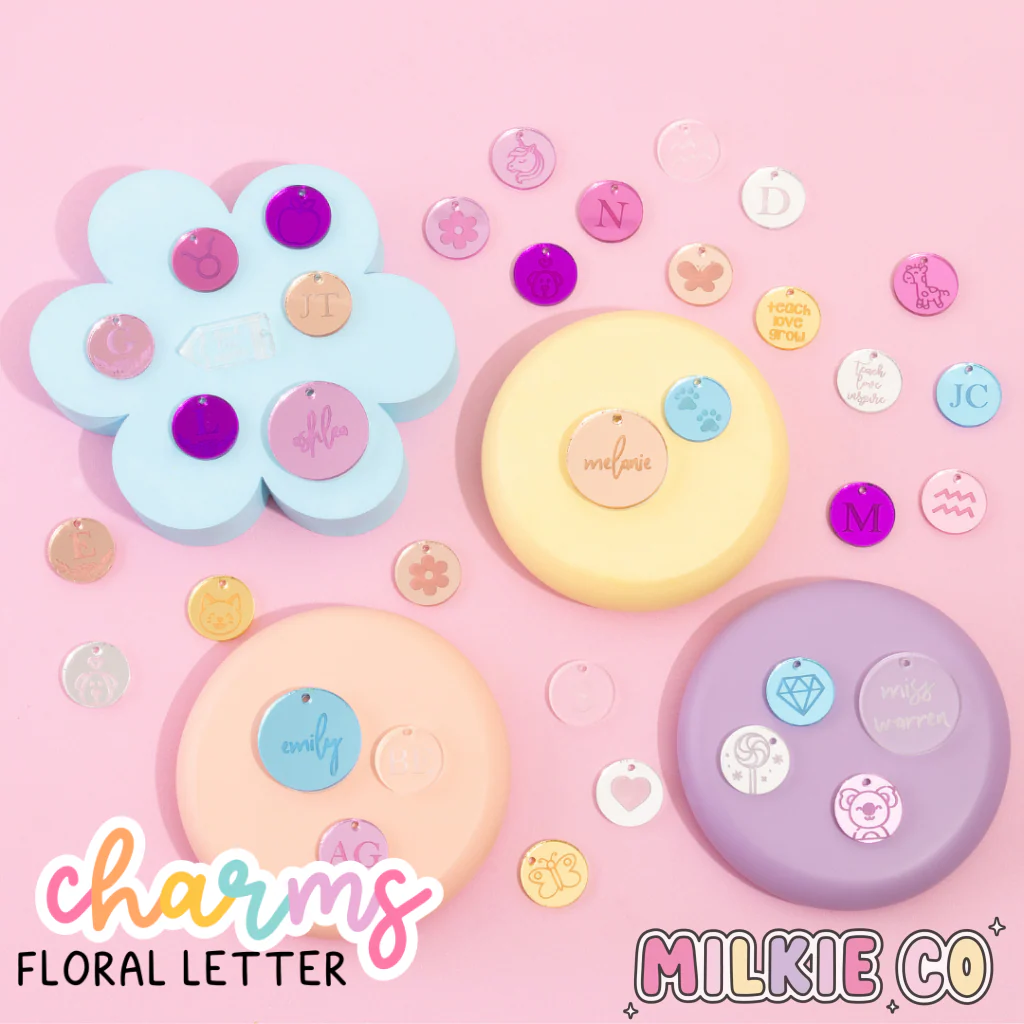 Floral Letter Charms (20mm)