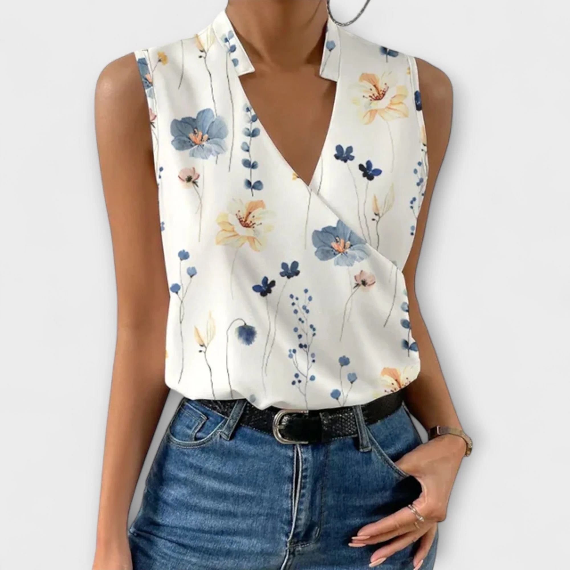 Women��s Lightweight V-Neck Top Elegant Summer Style