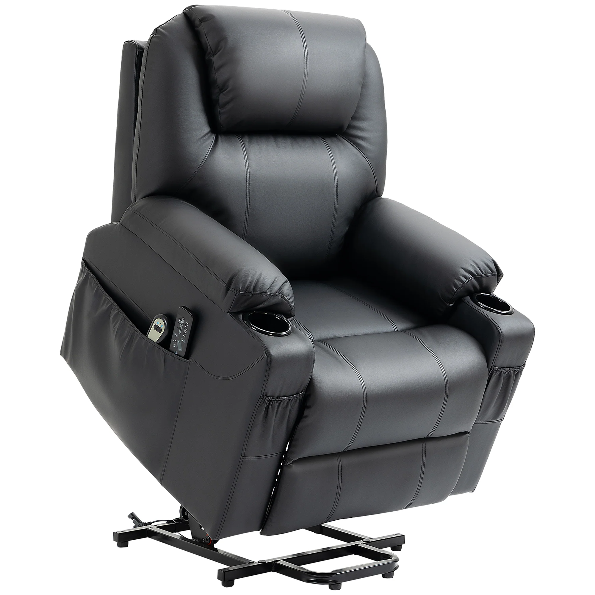 HOMCOM Aufstehsessel elektrisch Massage Liegefunktion